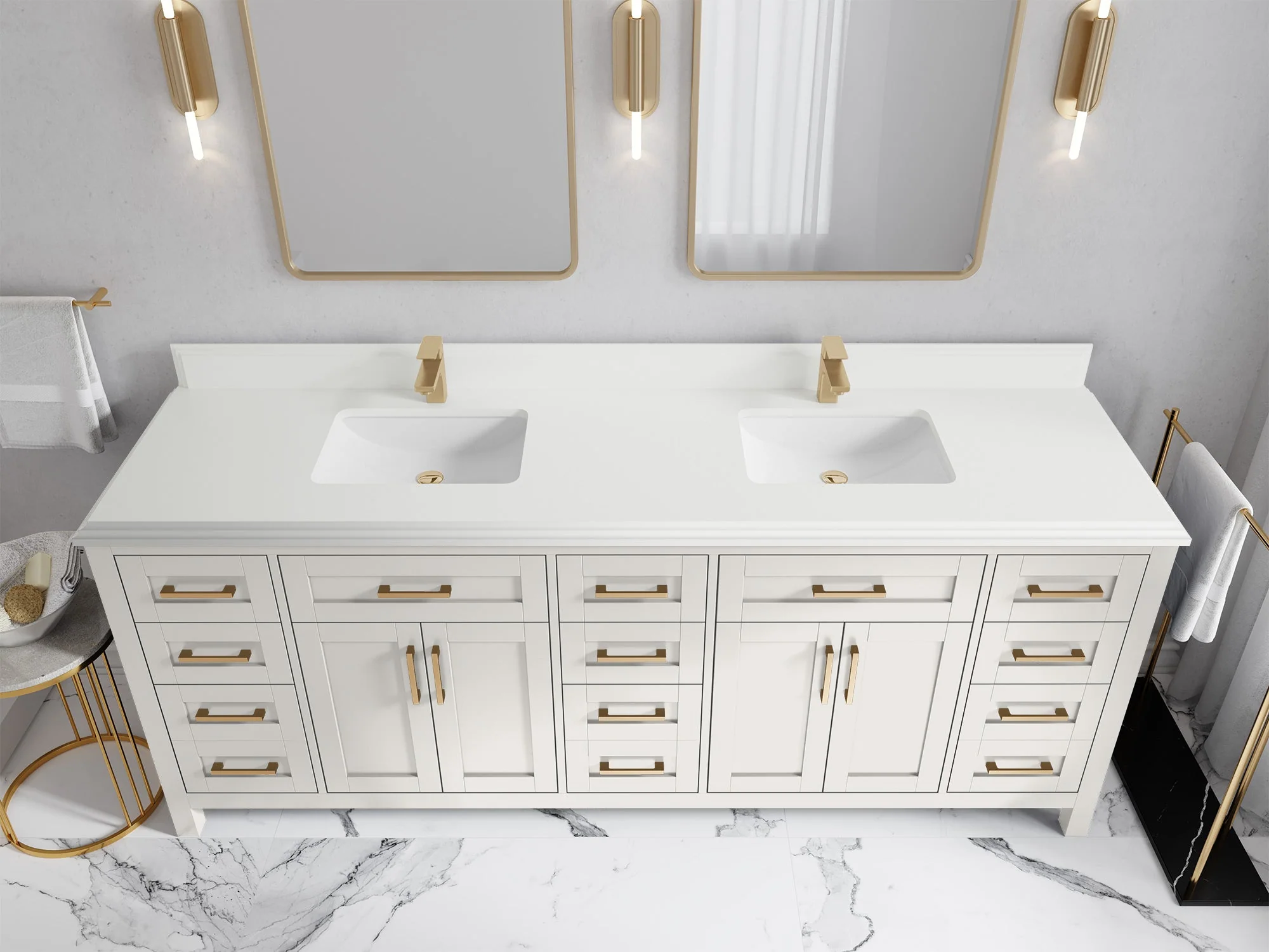 Cambridge 84 in. W x 22 in. D Double Sink Bathroom Vanity - Image 46
