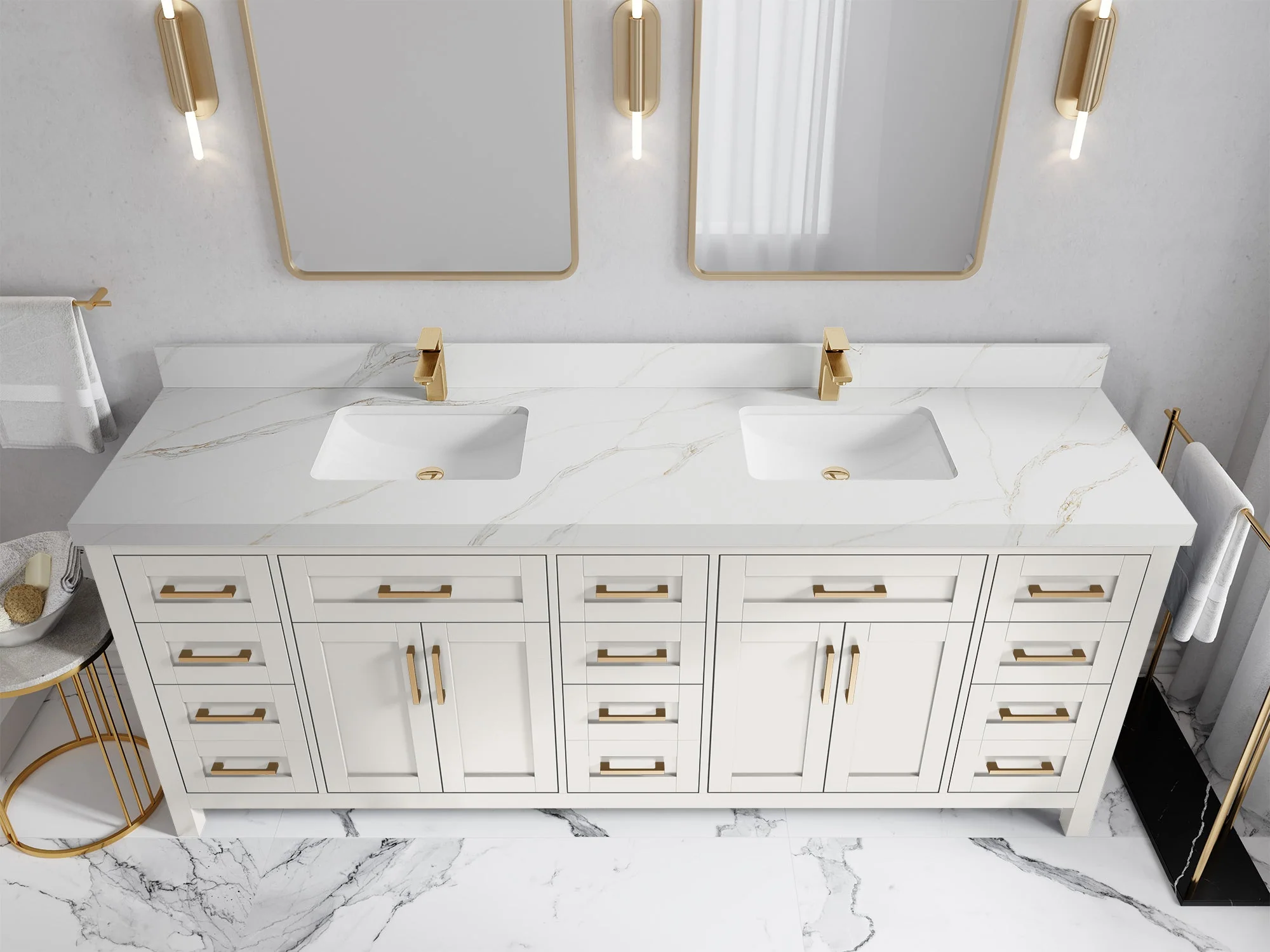 Cambridge 84 in. W x 22 in. D Double Sink Bathroom Vanity - Image 48