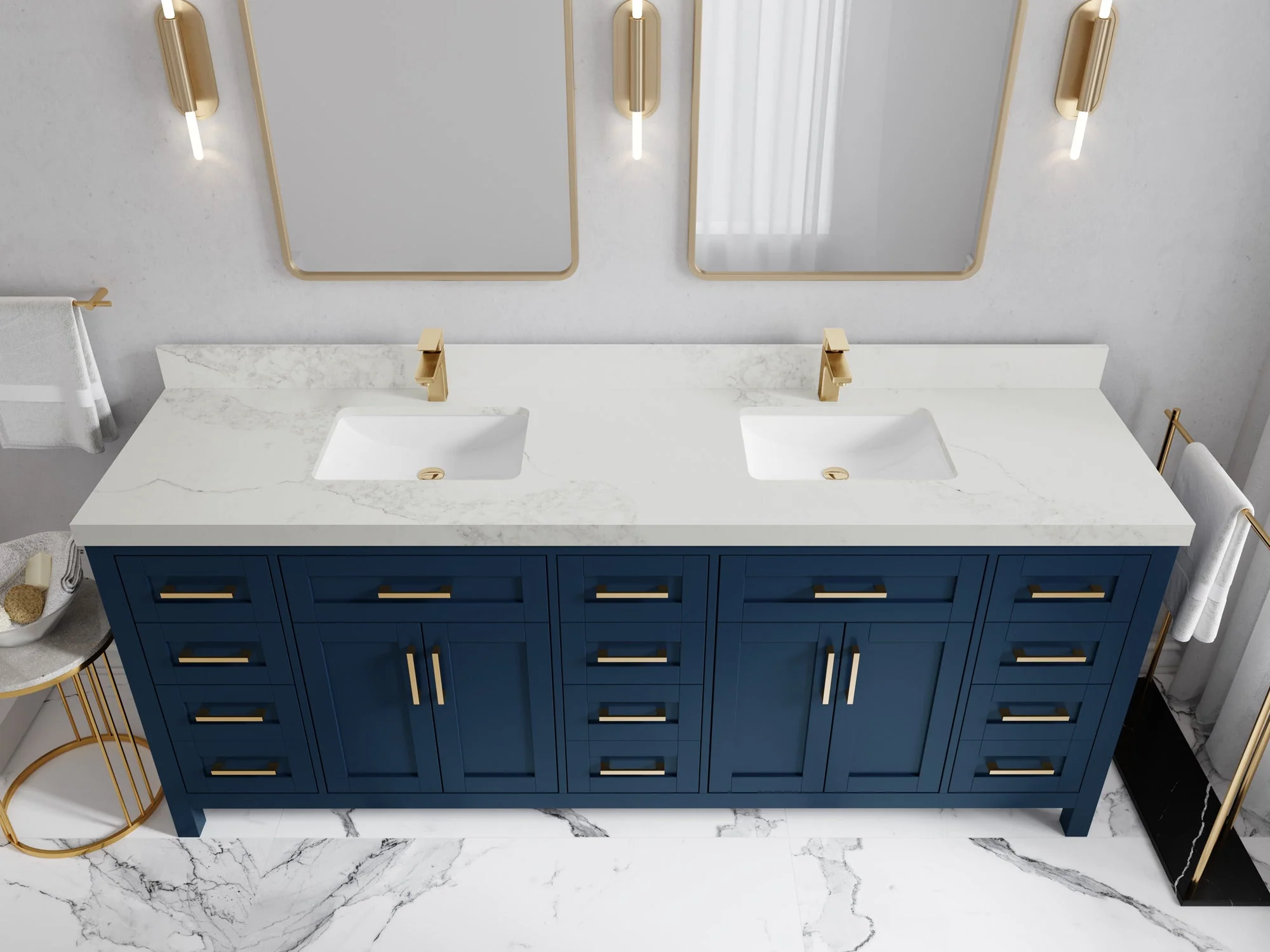 Cambridge 84 in. W x 22 in. D Double Sink Bathroom Vanity - Image 14