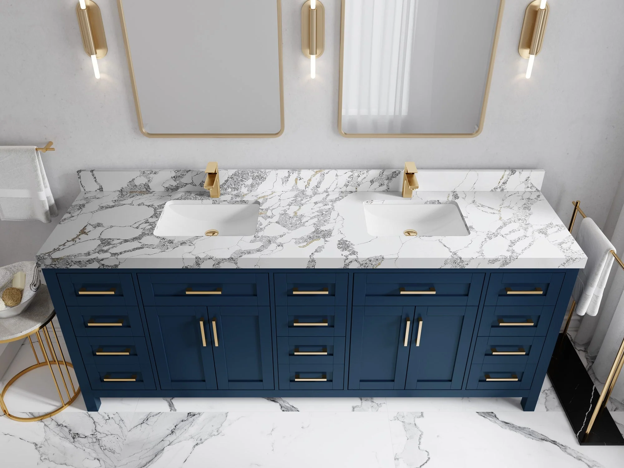 Cambridge 84 in. W x 22 in. D Double Sink Bathroom Vanity - Image 16