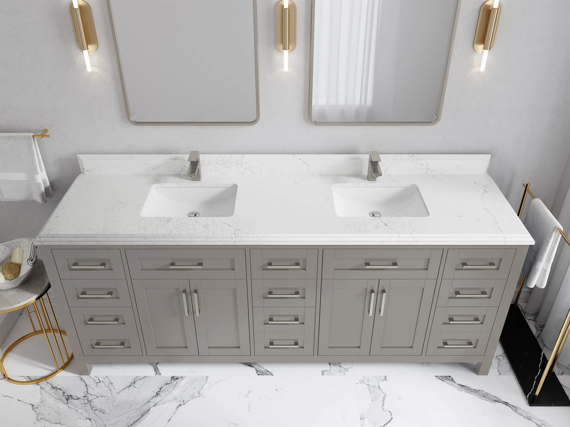 Cambridge 84 in. W x 22 in. D Double Sink Bathroom Vanity - Image 13