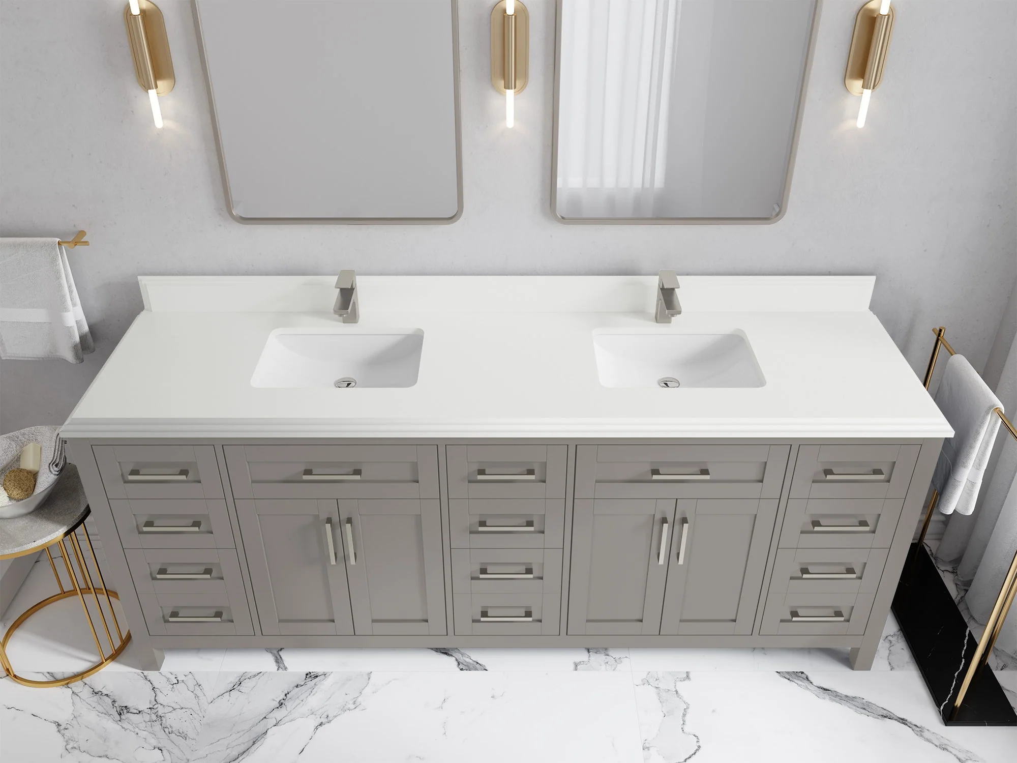 Cambridge 84 in. W x 22 in. D Double Sink Bathroom Vanity - Image 15