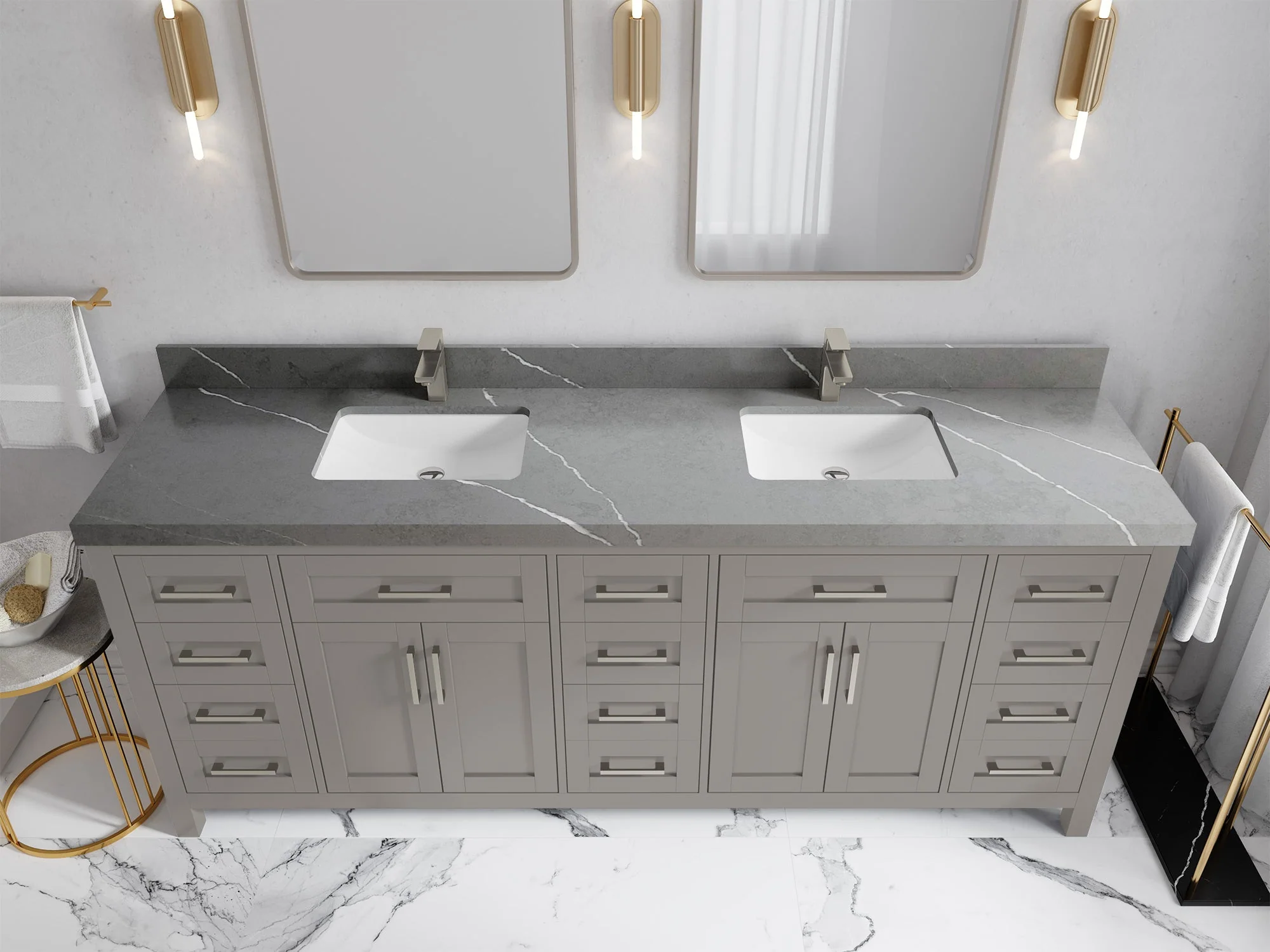 Cambridge 84 in. W x 22 in. D Double Sink Bathroom Vanity - Image 21