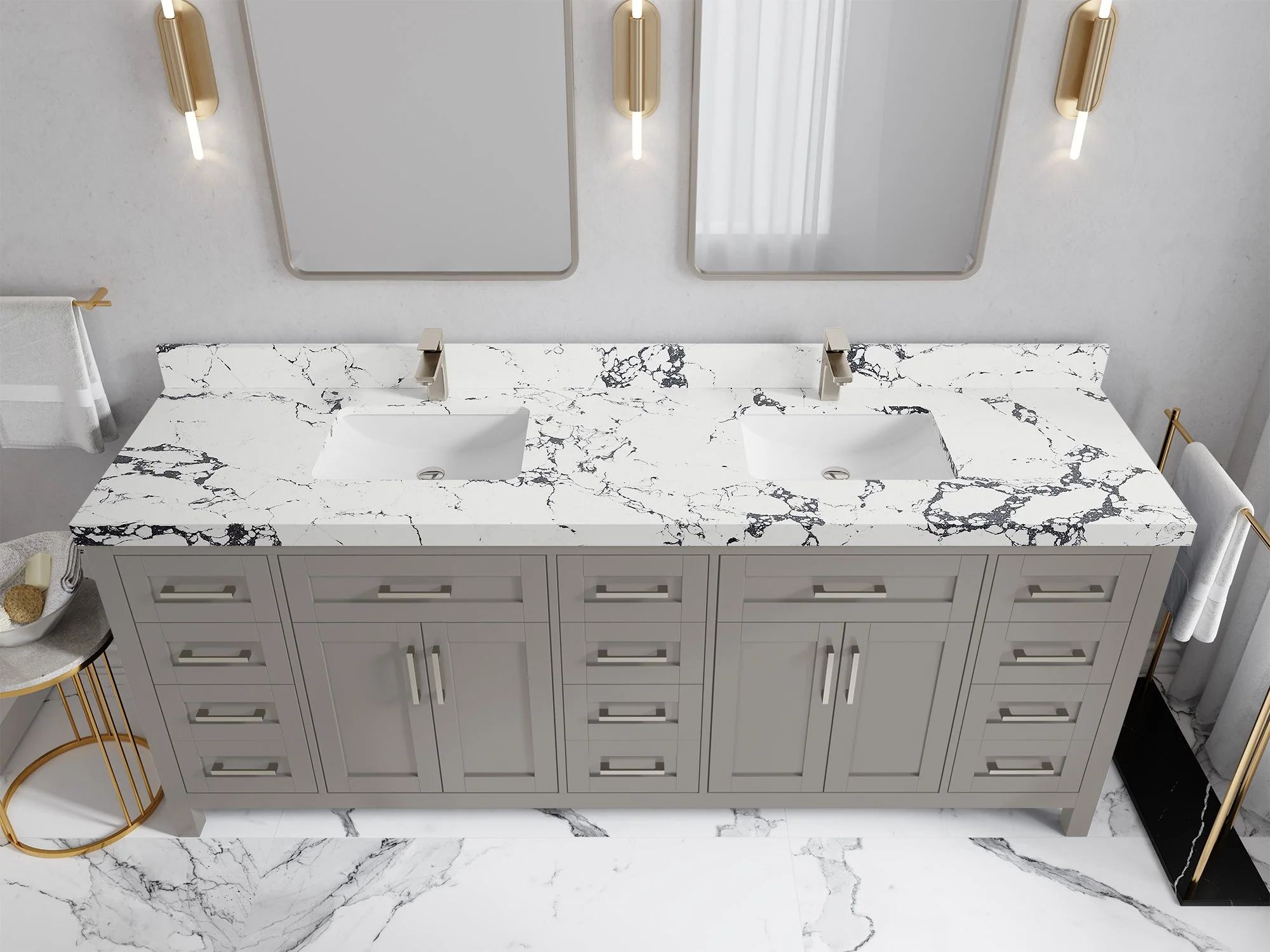 Cambridge 84 in. W x 22 in. D Double Sink Bathroom Vanity - Image 27