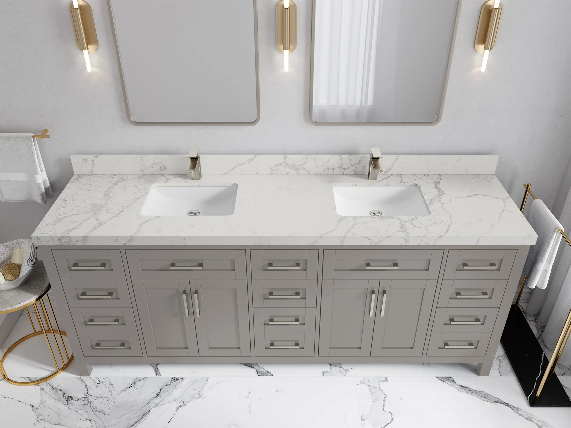 Cambridge 84 in. W x 22 in. D Double Sink Bathroom Vanity - Image 29