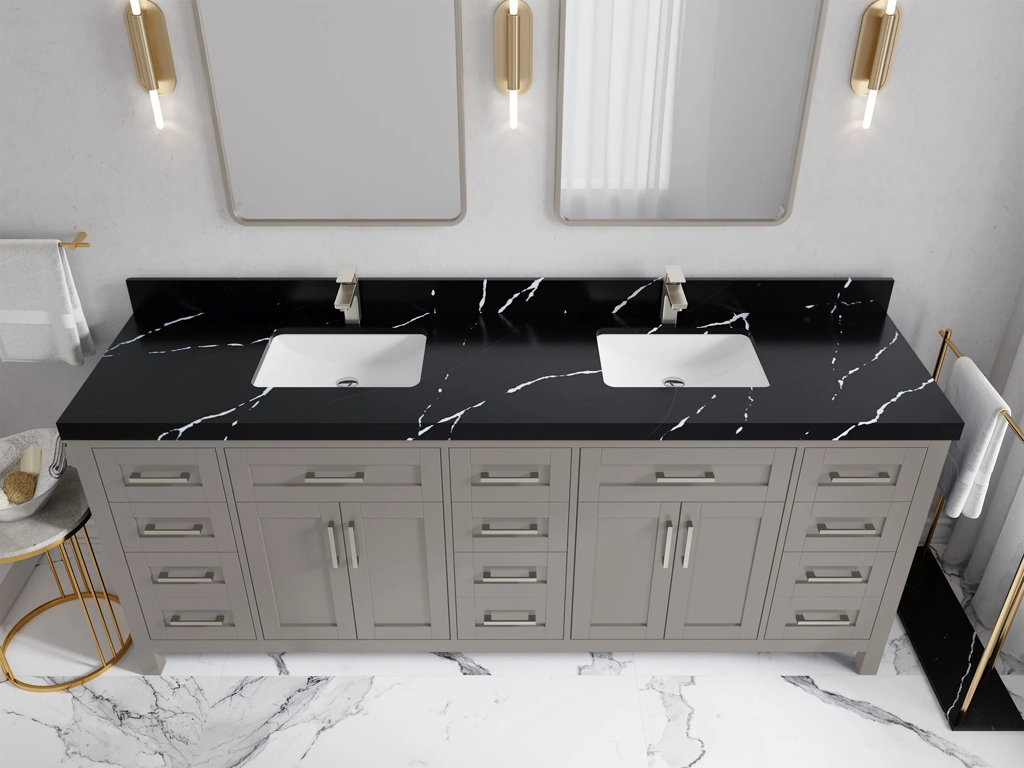 Cambridge 84 in. W x 22 in. D Double Sink Bathroom Vanity - Image 33