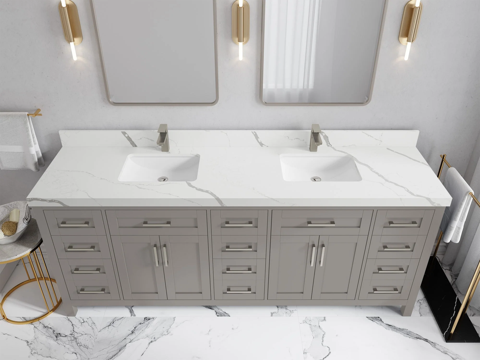 Cambridge 84 in. W x 22 in. D Double Sink Bathroom Vanity - Image 37