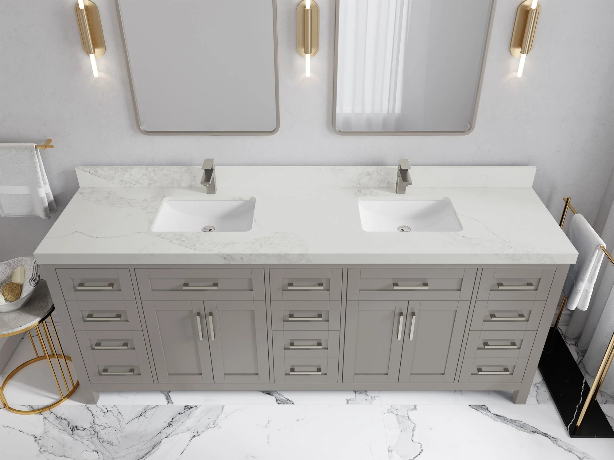 Cambridge 84 in. W x 22 in. D Double Sink Bathroom Vanity - Image 39
