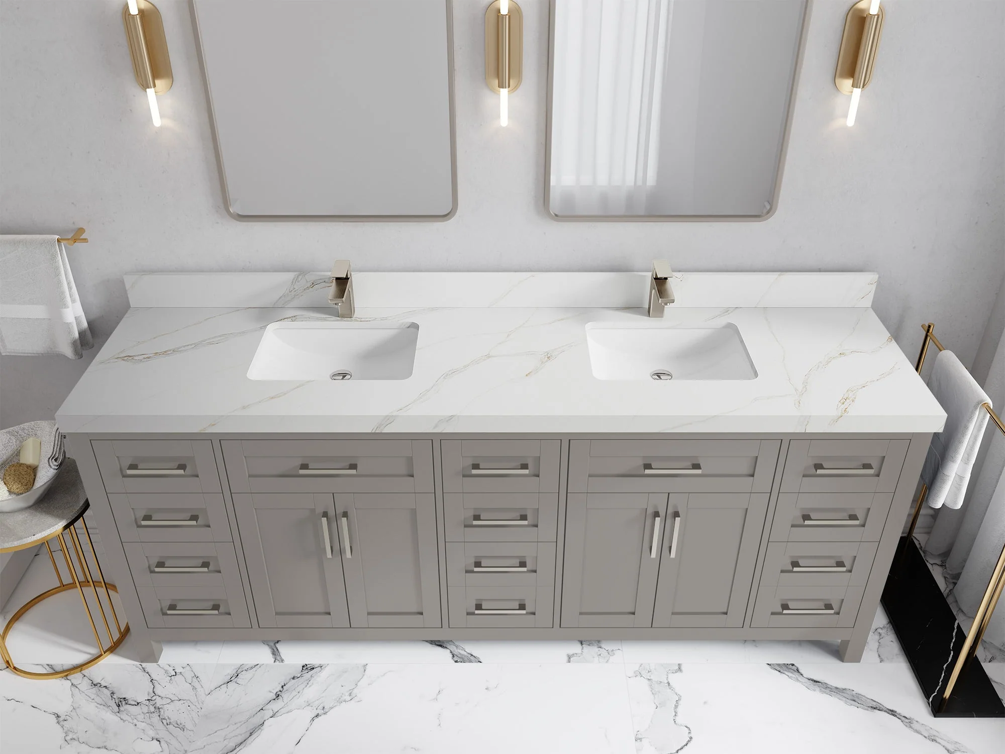 Cambridge 84 in. W x 22 in. D Double Sink Bathroom Vanity - Image 41