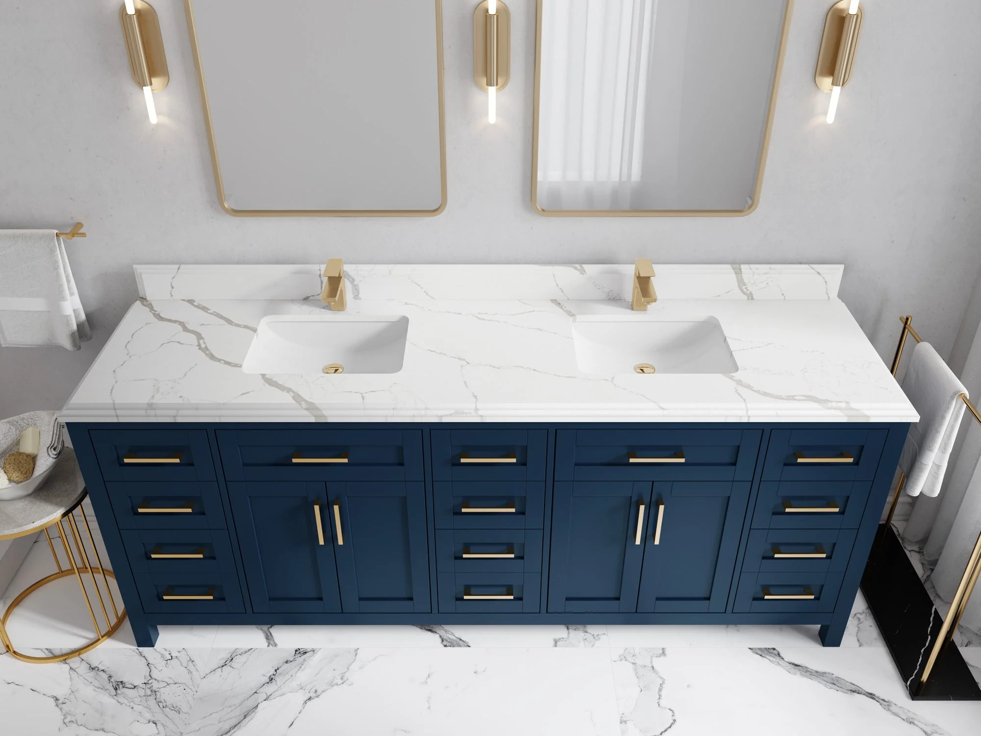 Cambridge 84 in. W x 22 in. D Double Sink Bathroom Vanity - Image 24