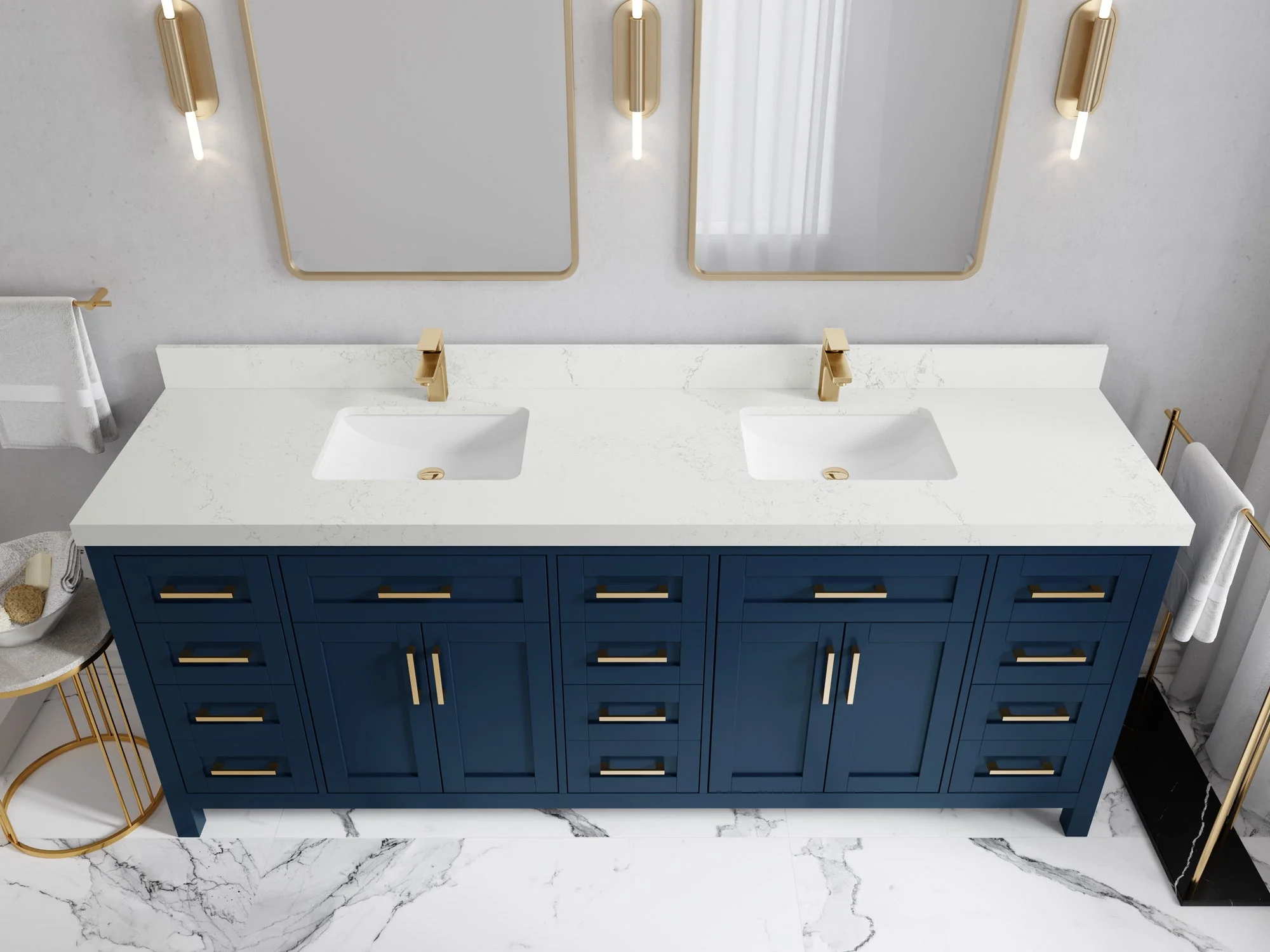 Cambridge 84 in. W x 22 in. D Double Sink Bathroom Vanity - Image 30