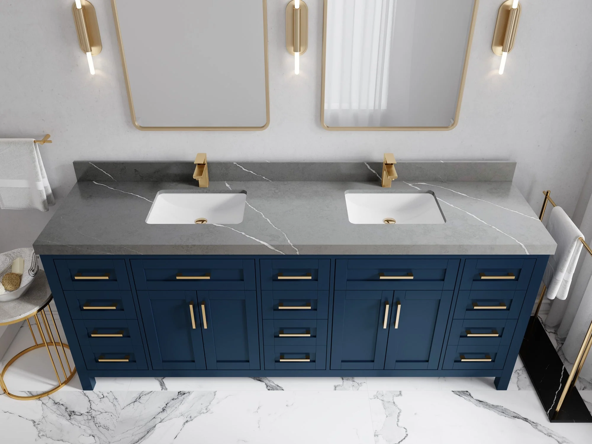 Cambridge 84 in. W x 22 in. D Double Sink Bathroom Vanity - Image 34