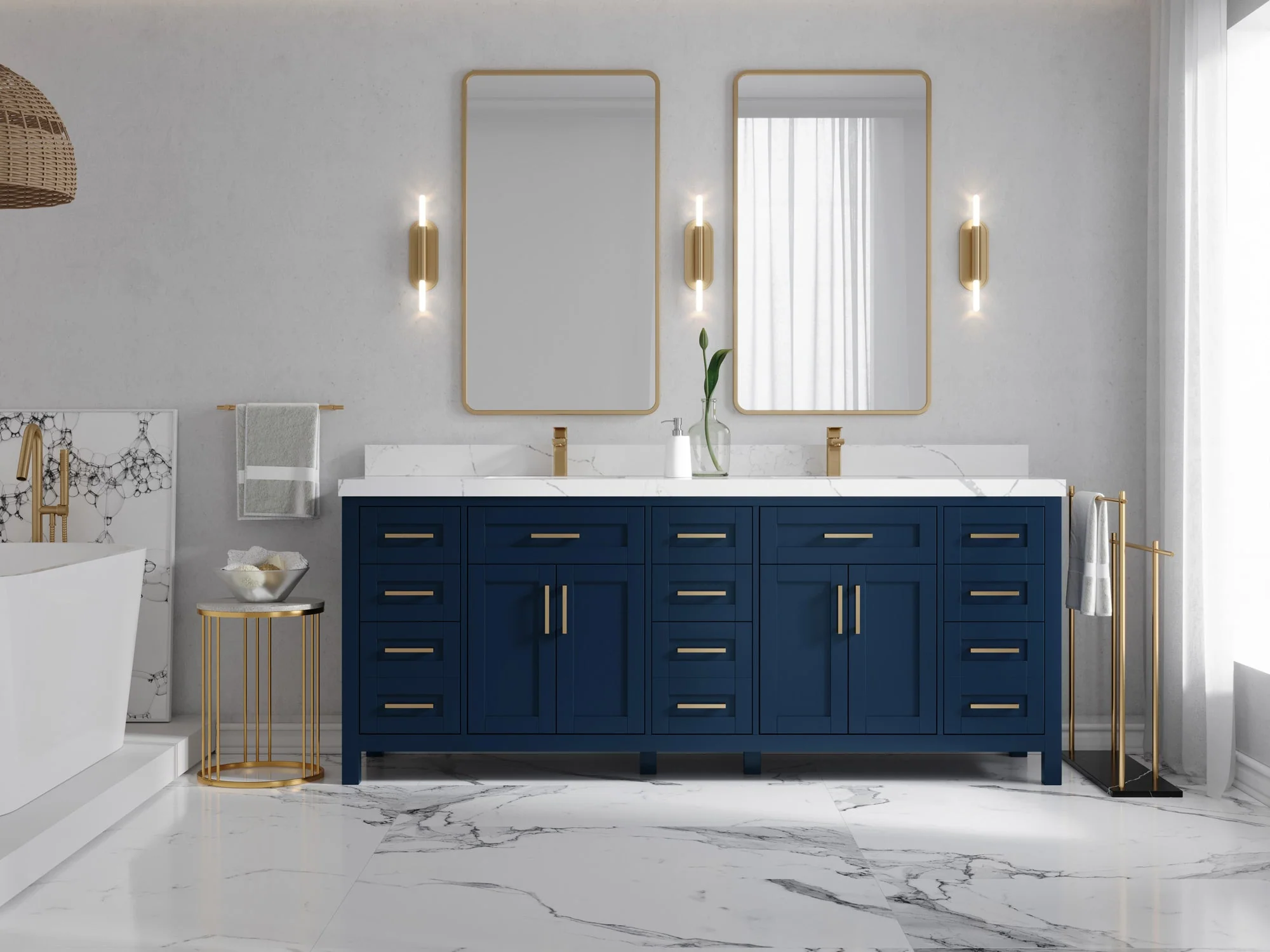 Cambridge 84 in. W x 22 in. D Double Sink Bathroom Vanity - Image 4