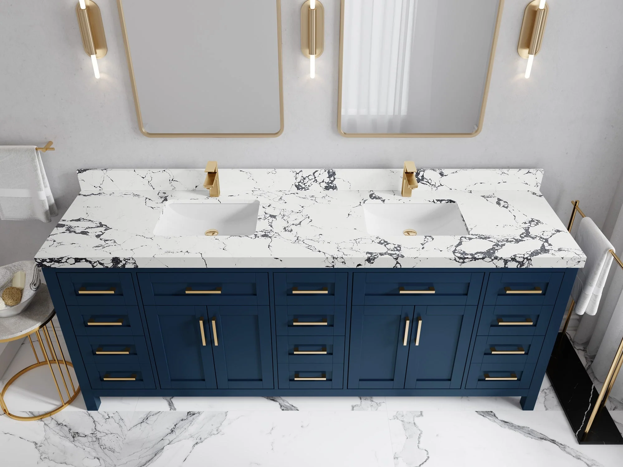 Cambridge 84 in. W x 22 in. D Double Sink Bathroom Vanity - Image 40