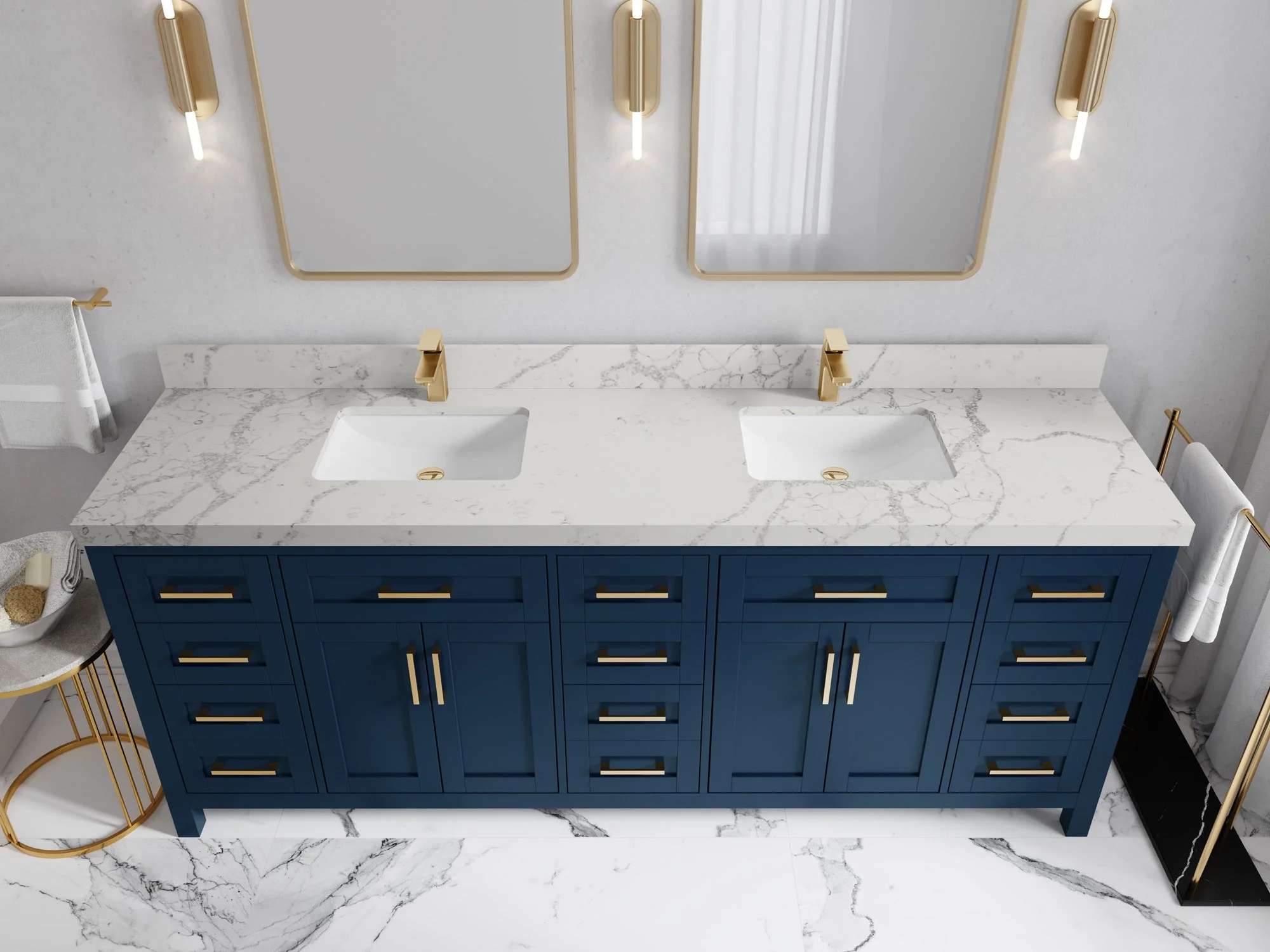 Cambridge 84 in. W x 22 in. D Double Sink Bathroom Vanity - Image 42