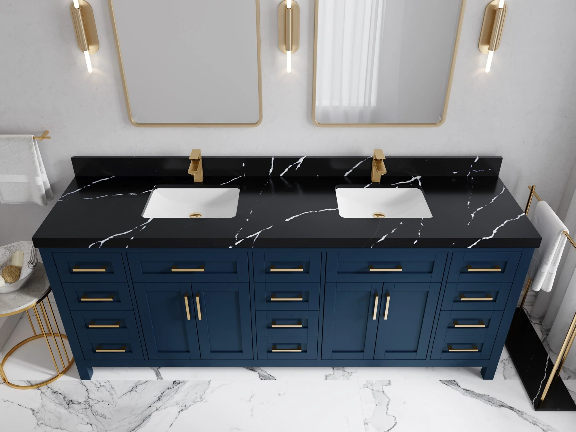 Cambridge 84 in. W x 22 in. D Double Sink Bathroom Vanity - Image 46