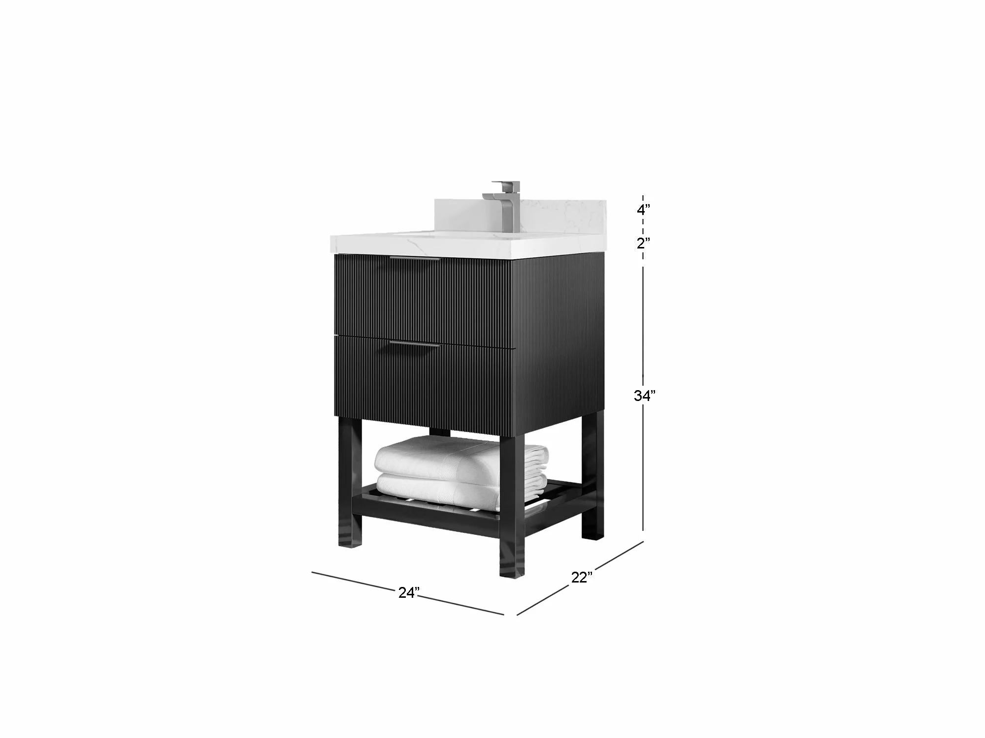 Catalina 24 in. W x 22 in. D Single Sink Bathroom Vanity - Image 5