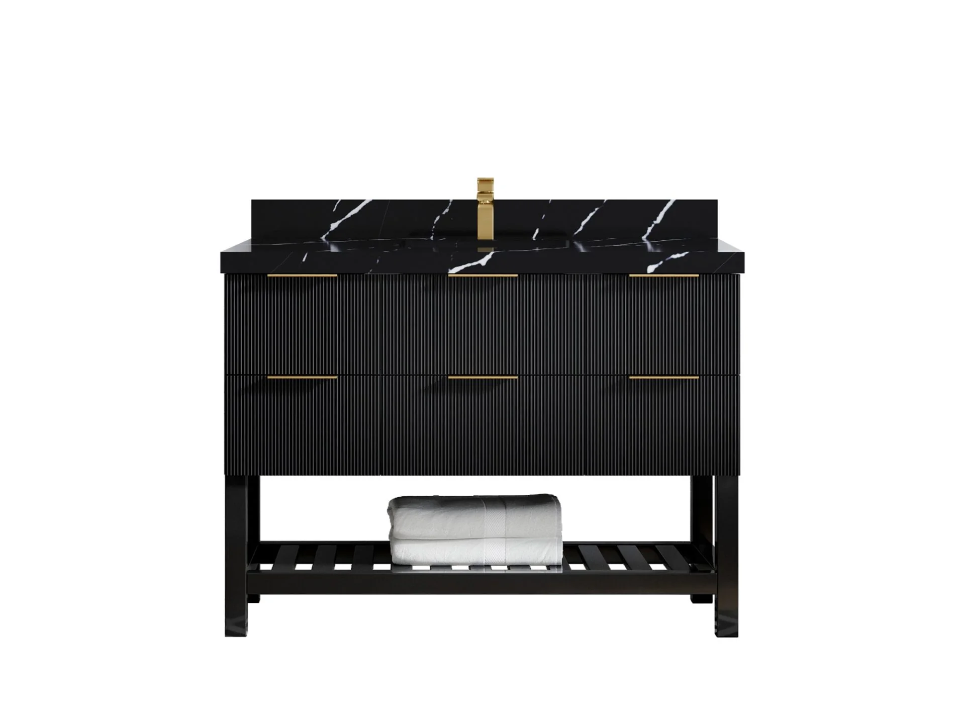 Catalina 48 in W x 22 in D Free Standing Reeded Single Sink Bathroom Vanity - Image 11