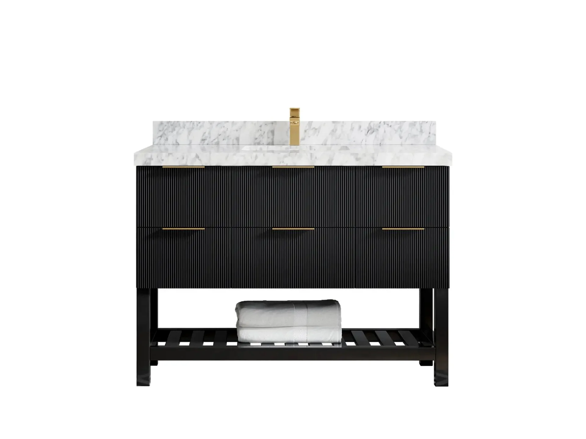 Catalina 48 in W x 22 in D Free Standing Reeded Single Sink Bathroom Vanity - Image 21