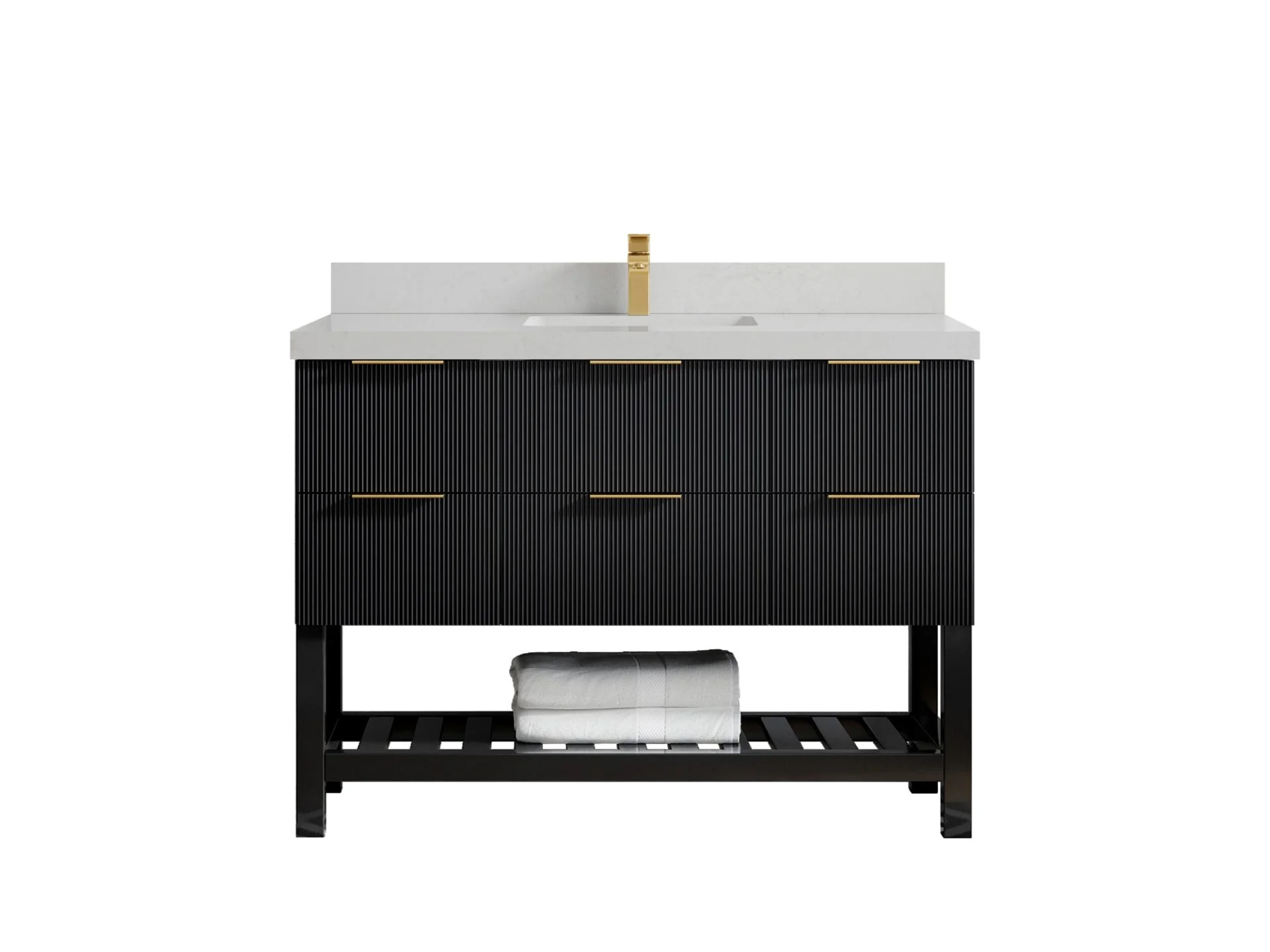 Catalina 48 in W x 22 in D Free Standing Reeded Single Sink Bathroom Vanity - Image 23