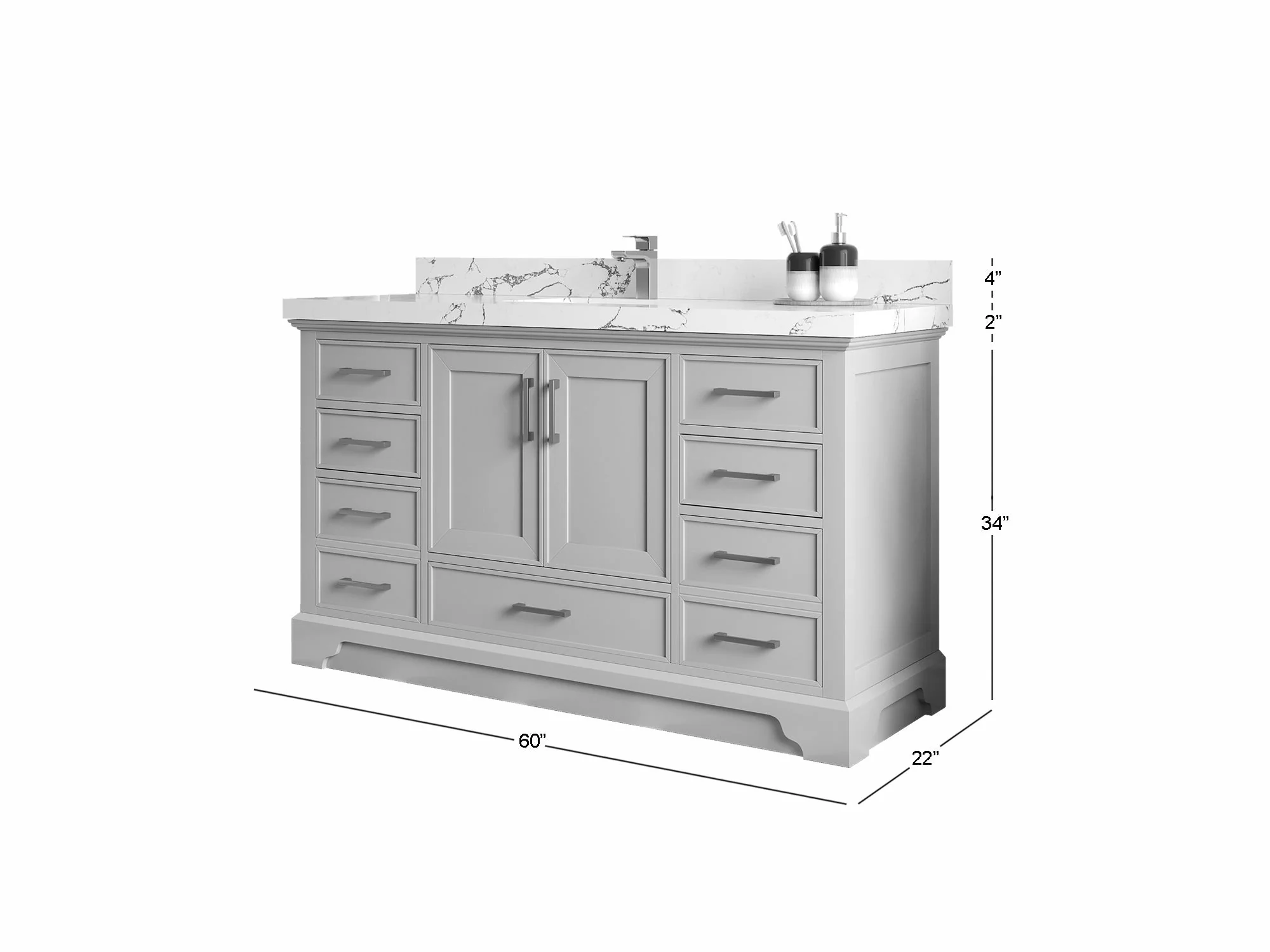 Charlotte 60 in. W x 22 in. D Single Sink Bathroom Vanity - Image 5