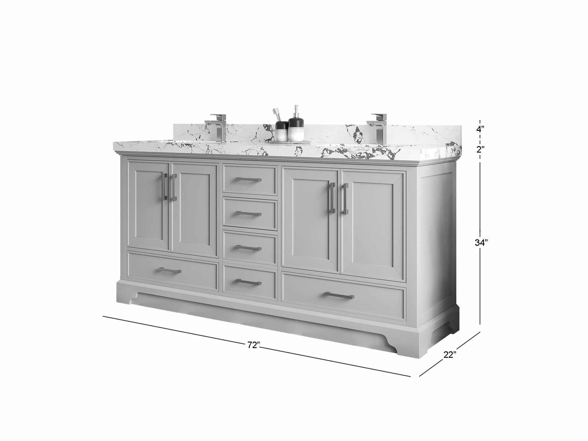 Charlotte 72 in. W x 22 in. D Double Sink Bathroom Vanity - Image 5