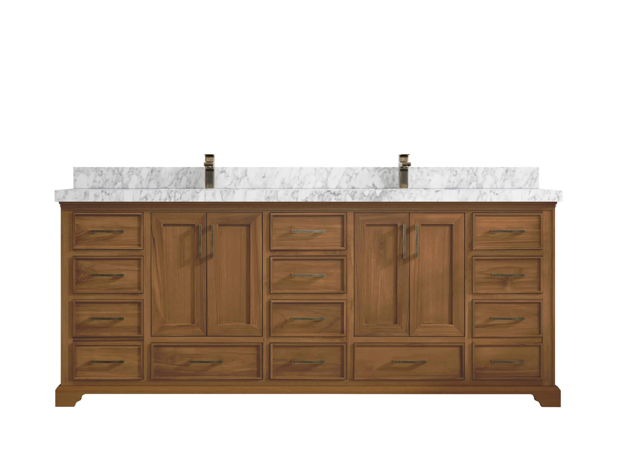Charlotte 84 in. W x 22 in. D Double Sink Bathroom Teak Wood Vanity - Image 11