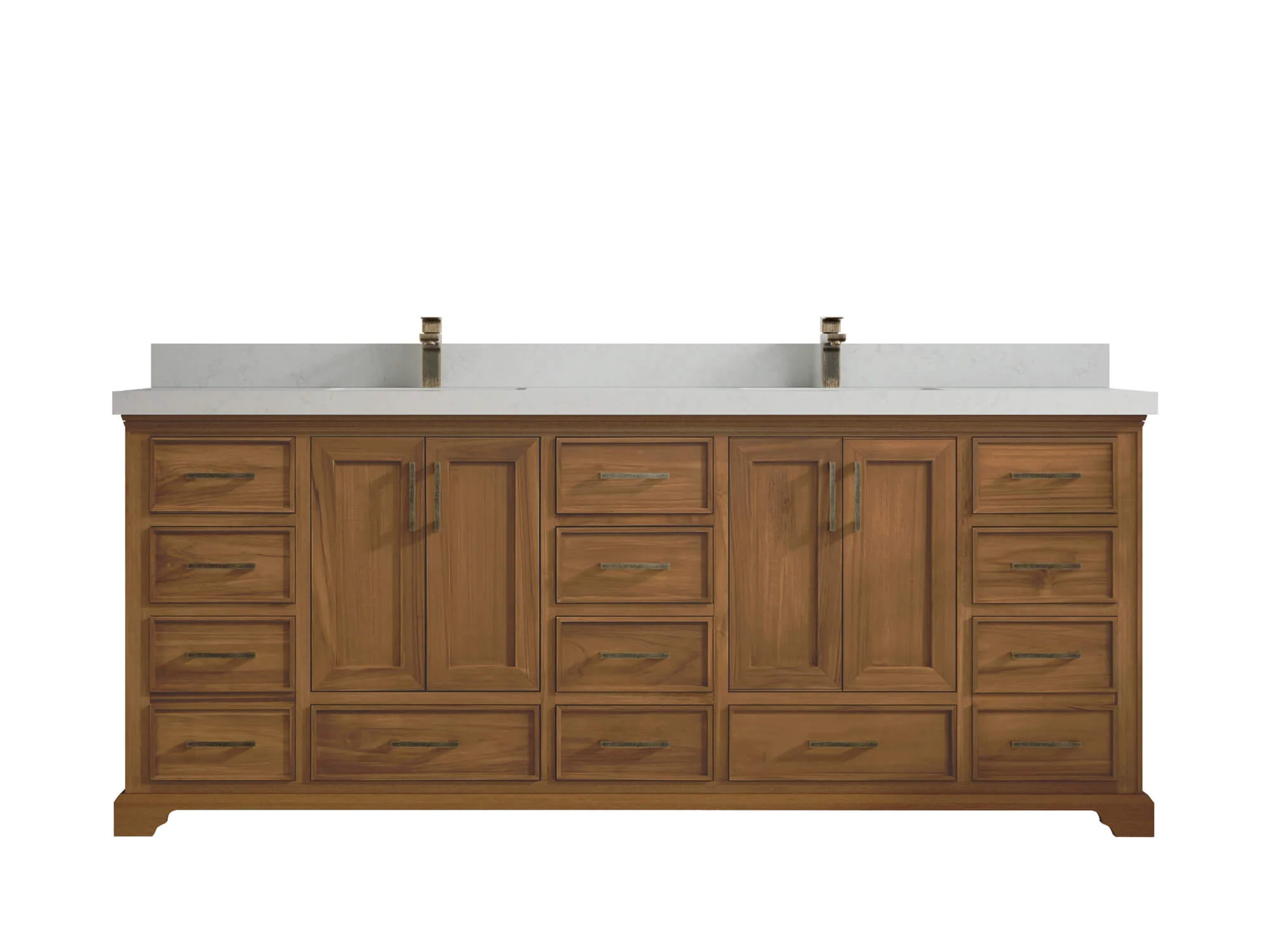 Charlotte 84 in. W x 22 in. D Double Sink Bathroom Teak Wood Vanity - Image 12