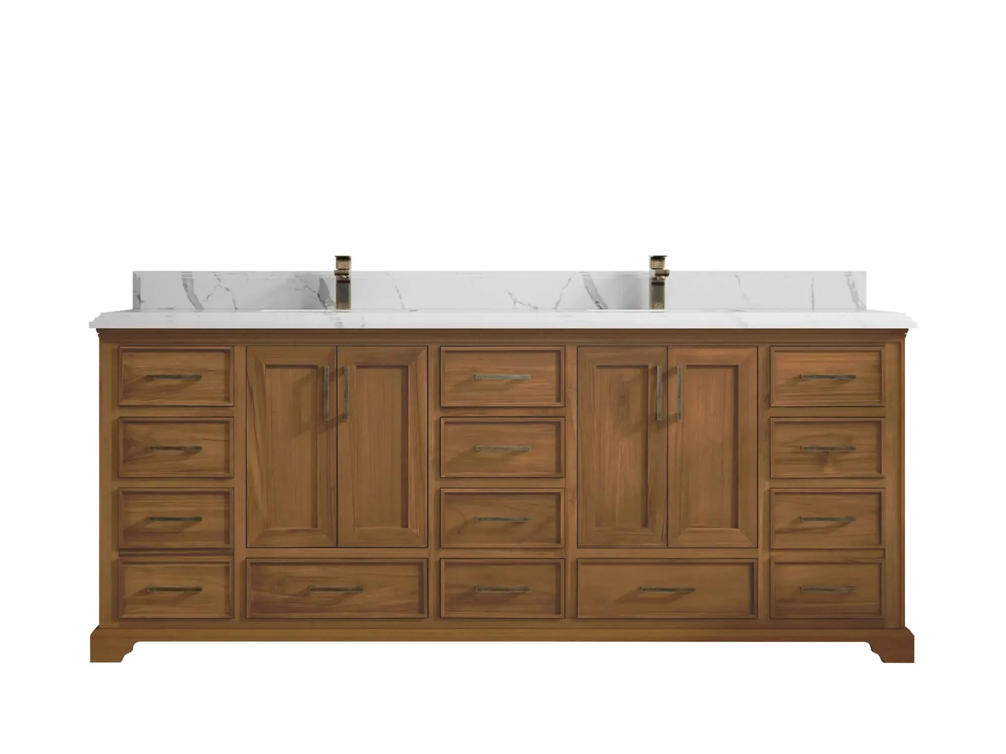 Charlotte 84 in. W x 22 in. D Double Sink Bathroom Teak Wood Vanity - Image 13