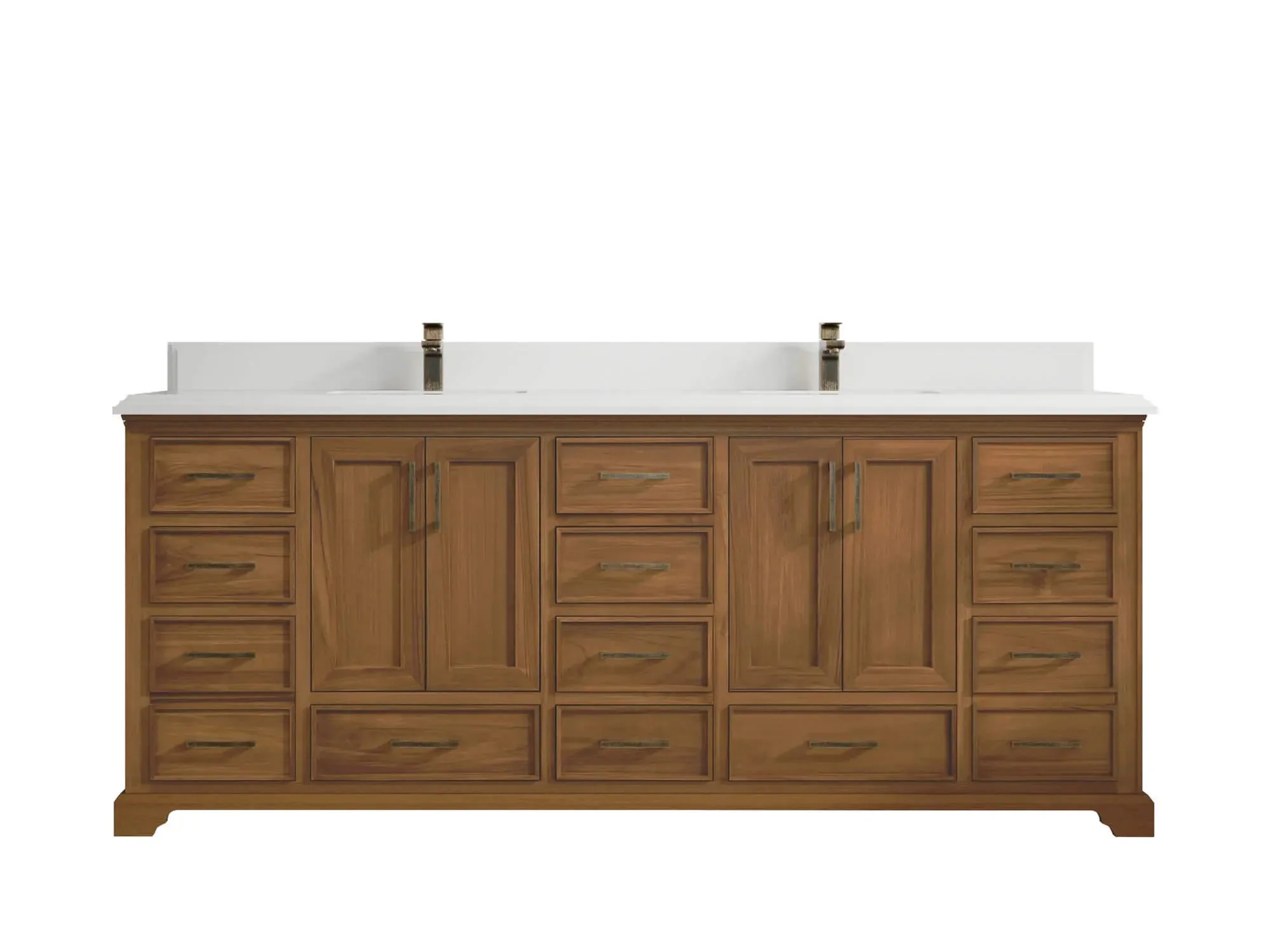Charlotte 84 in. W x 22 in. D Double Sink Bathroom Teak Wood Vanity - Image 15