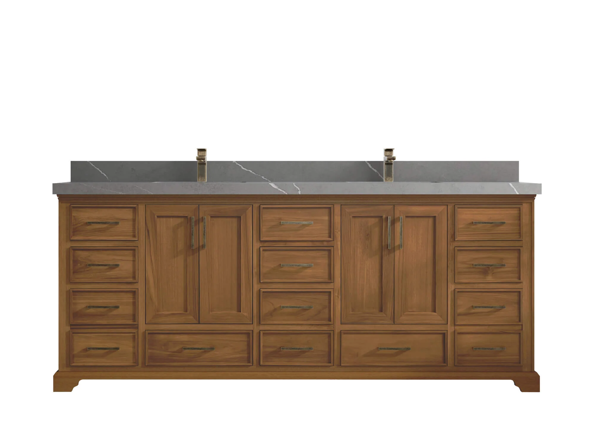 Charlotte 84 in. W x 22 in. D Double Sink Bathroom Teak Wood Vanity - Image 18