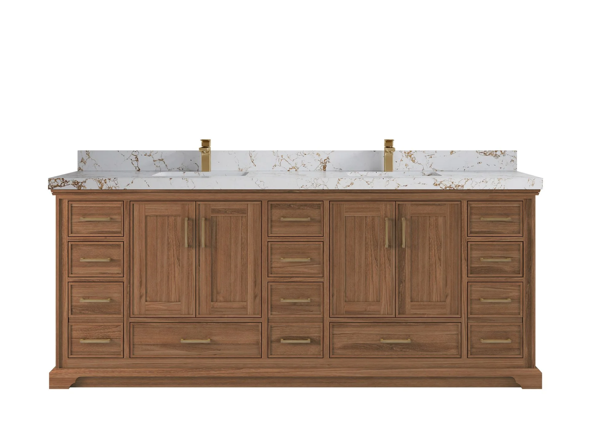 Charlotte 84 in. W x 22 in. D Double Sink Bathroom Teak Wood Vanity - Image 20