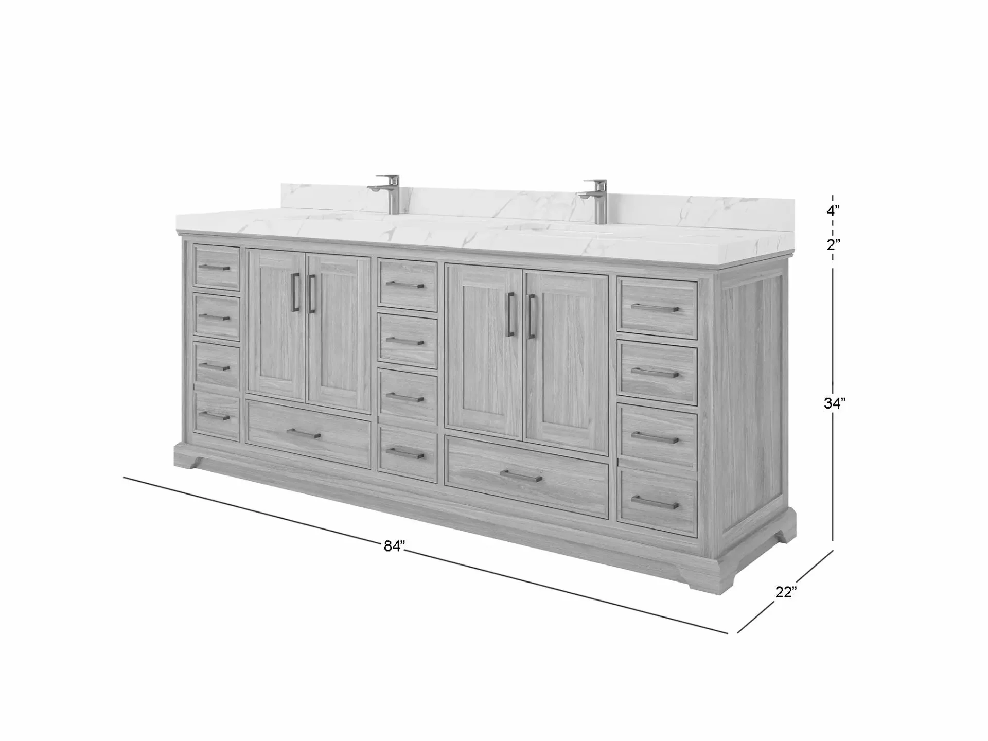 Charlotte 84 in. W x 22 in. D Double Sink Bathroom Teak Wood Vanity - Image 5