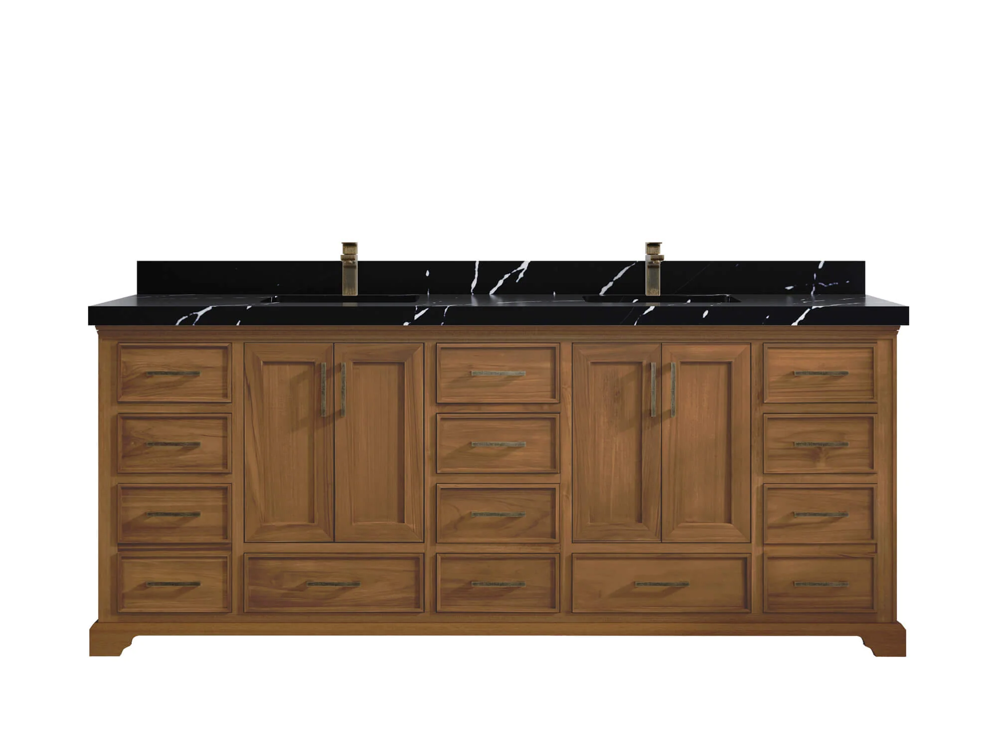 Charlotte 84 in. W x 22 in. D Double Sink Bathroom Teak Wood Vanity - Image 6