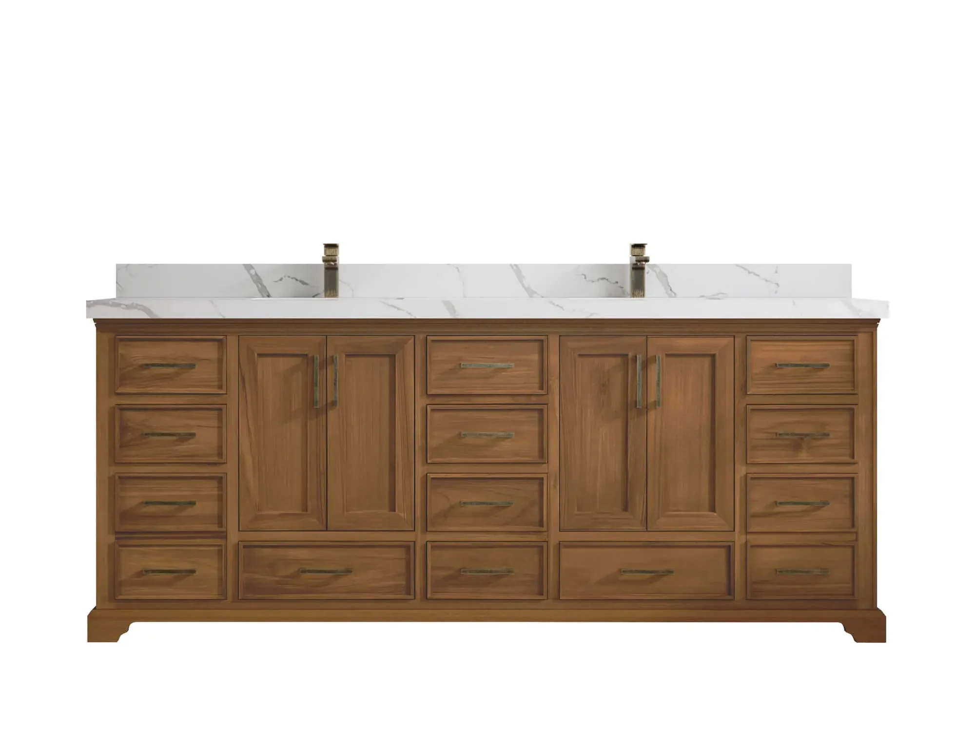 Charlotte 84 in. W x 22 in. D Double Sink Bathroom Teak Wood Vanity - Image 8