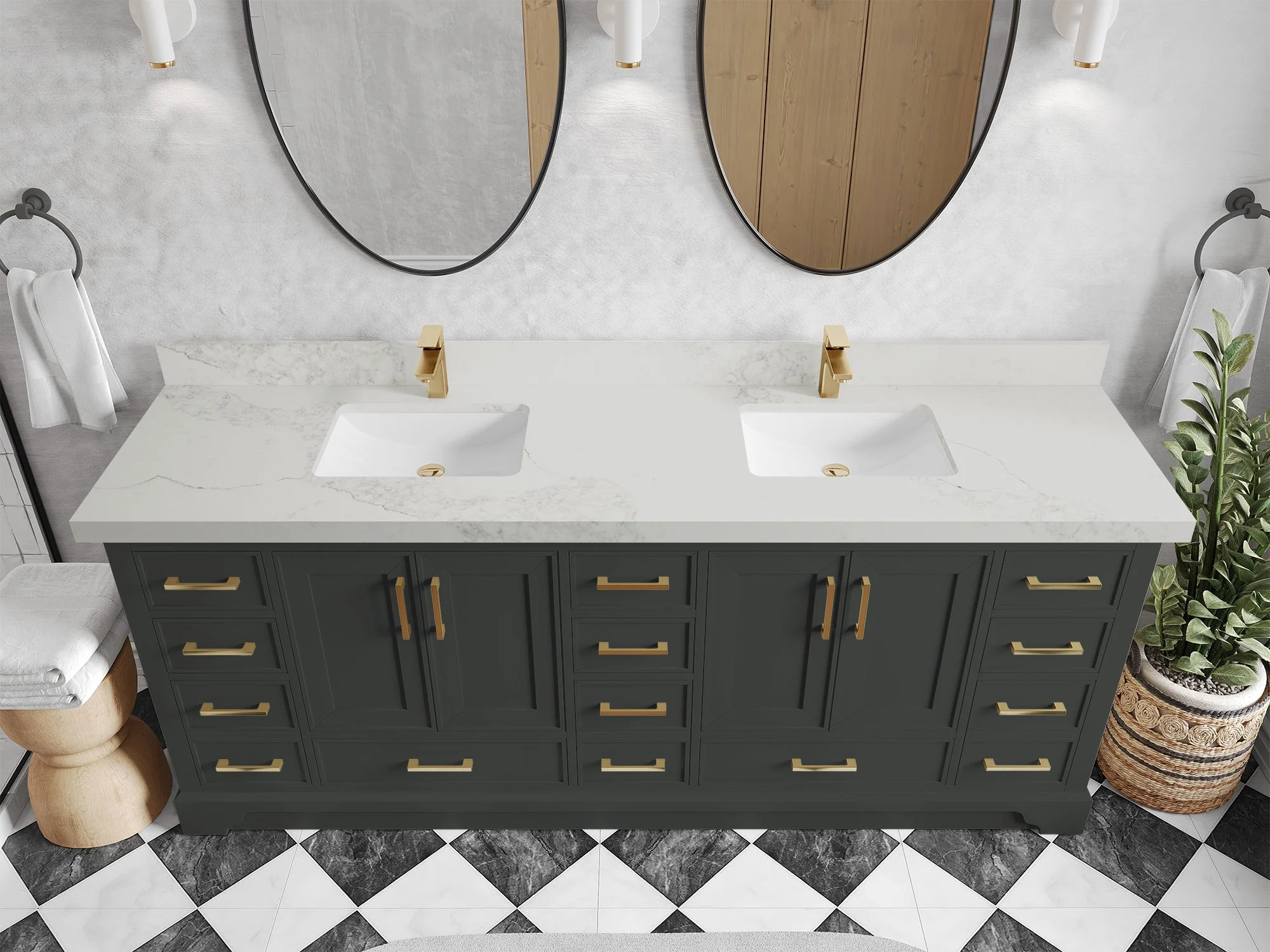 Charlotte 84 in. W x 22 in. D Double Sink Bathroom Vanity - Image 12