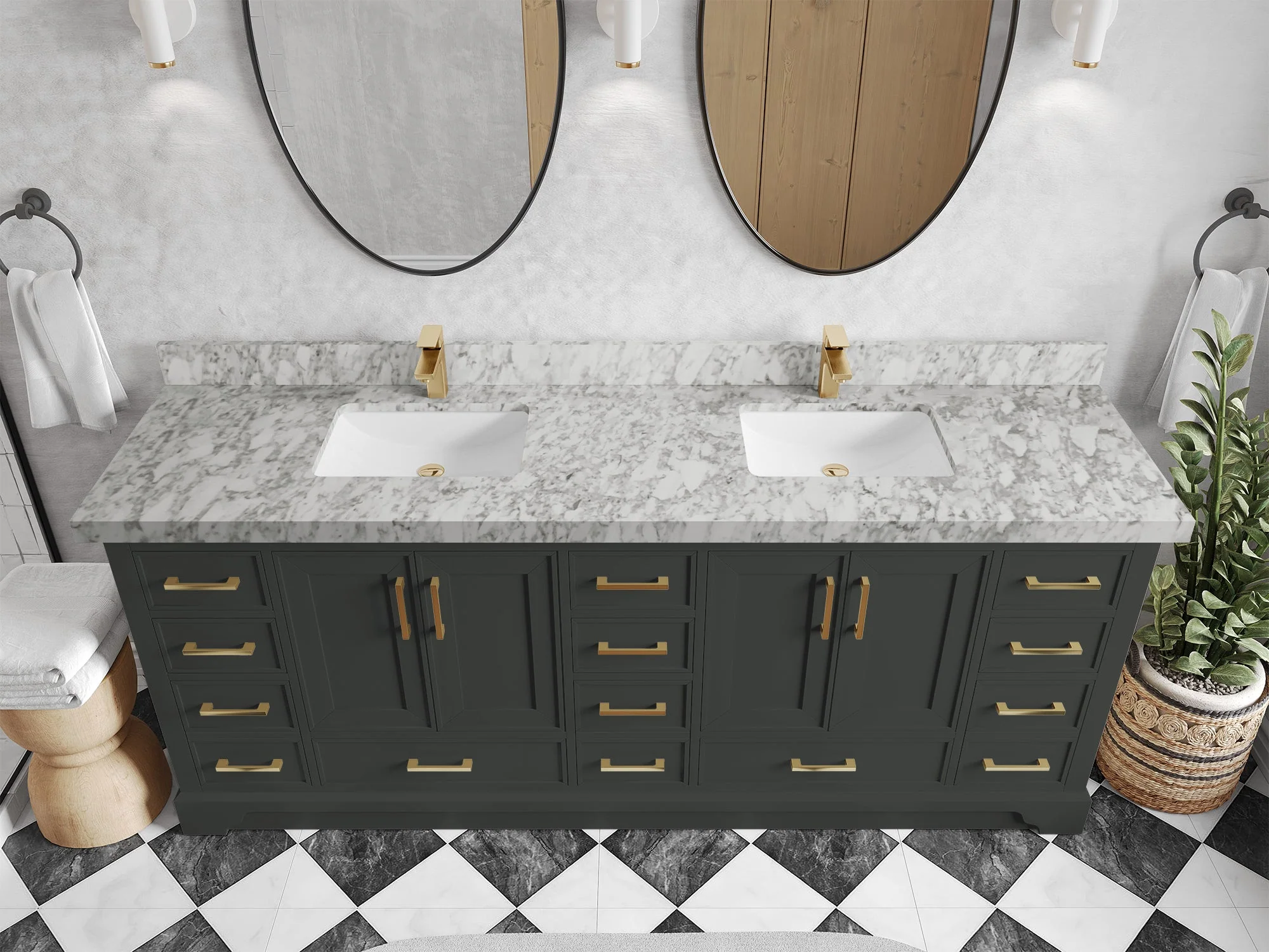 Charlotte 84 in. W x 22 in. D Double Sink Bathroom Vanity - Image 17