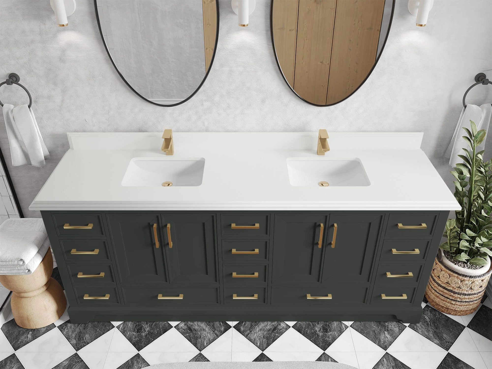 Charlotte 84 in. W x 22 in. D Double Sink Bathroom Vanity - Image 25