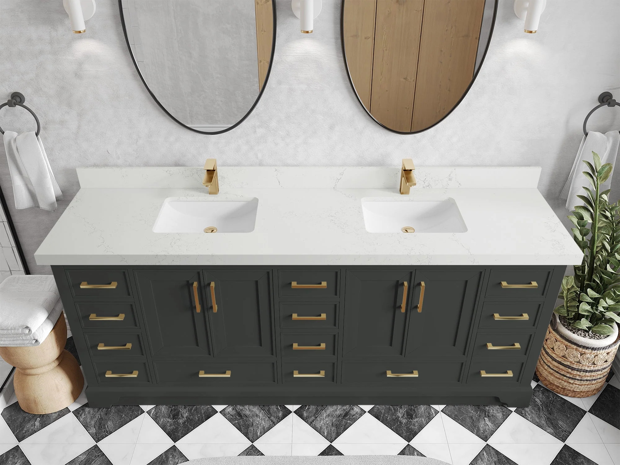 Charlotte 84 in. W x 22 in. D Double Sink Bathroom Vanity - Image 27