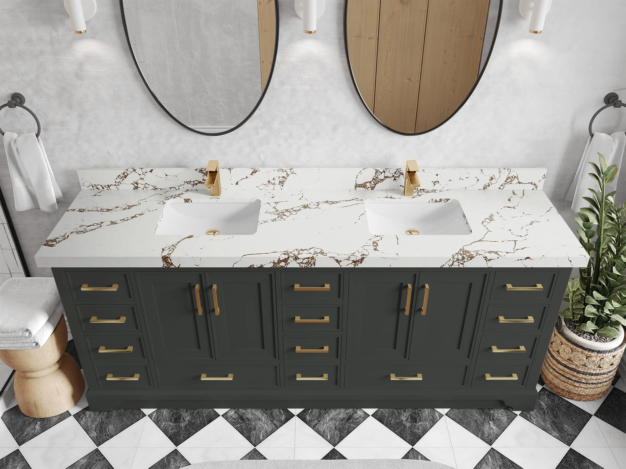 Charlotte 84 in. W x 22 in. D Double Sink Bathroom Vanity - Image 33