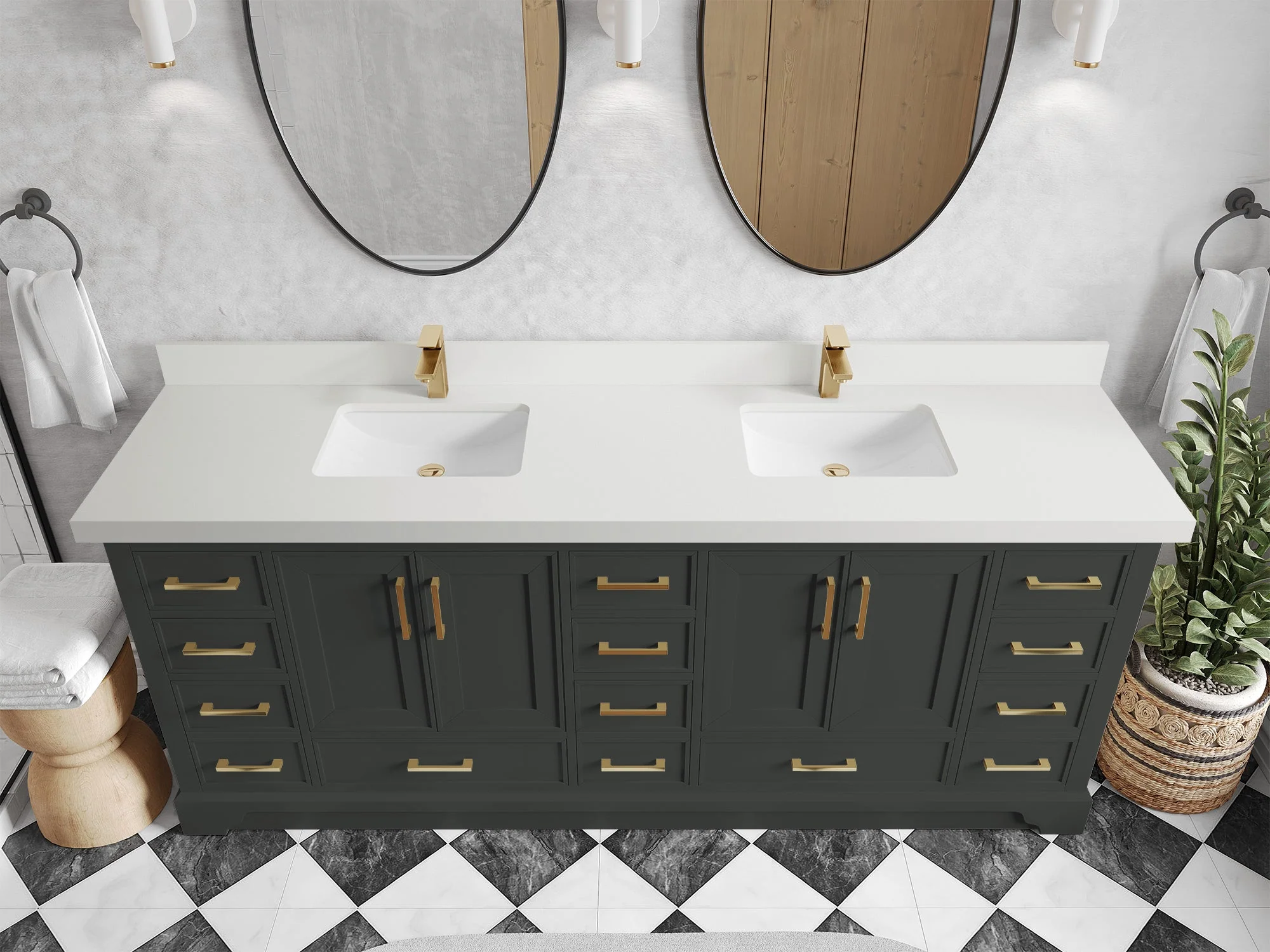 Charlotte 84 in. W x 22 in. D Double Sink Bathroom Vanity - Image 41