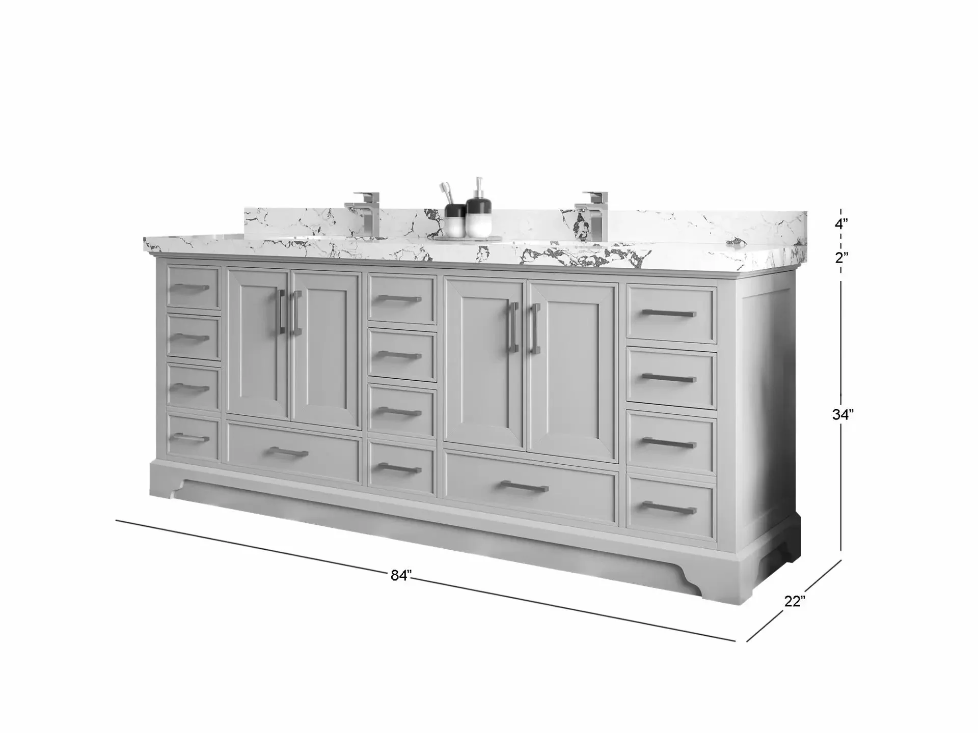 Charlotte 84 in. W x 22 in. D Double Sink Bathroom Vanity - Image 5