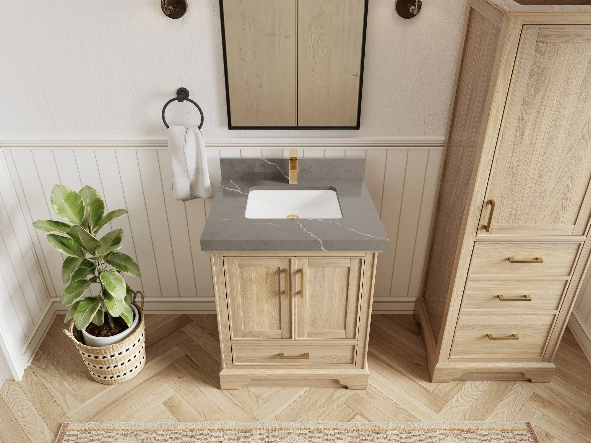 Charlotte White Oak 30 in. W x 22 in. D Single Sink Bathroom Vanity - Image 27