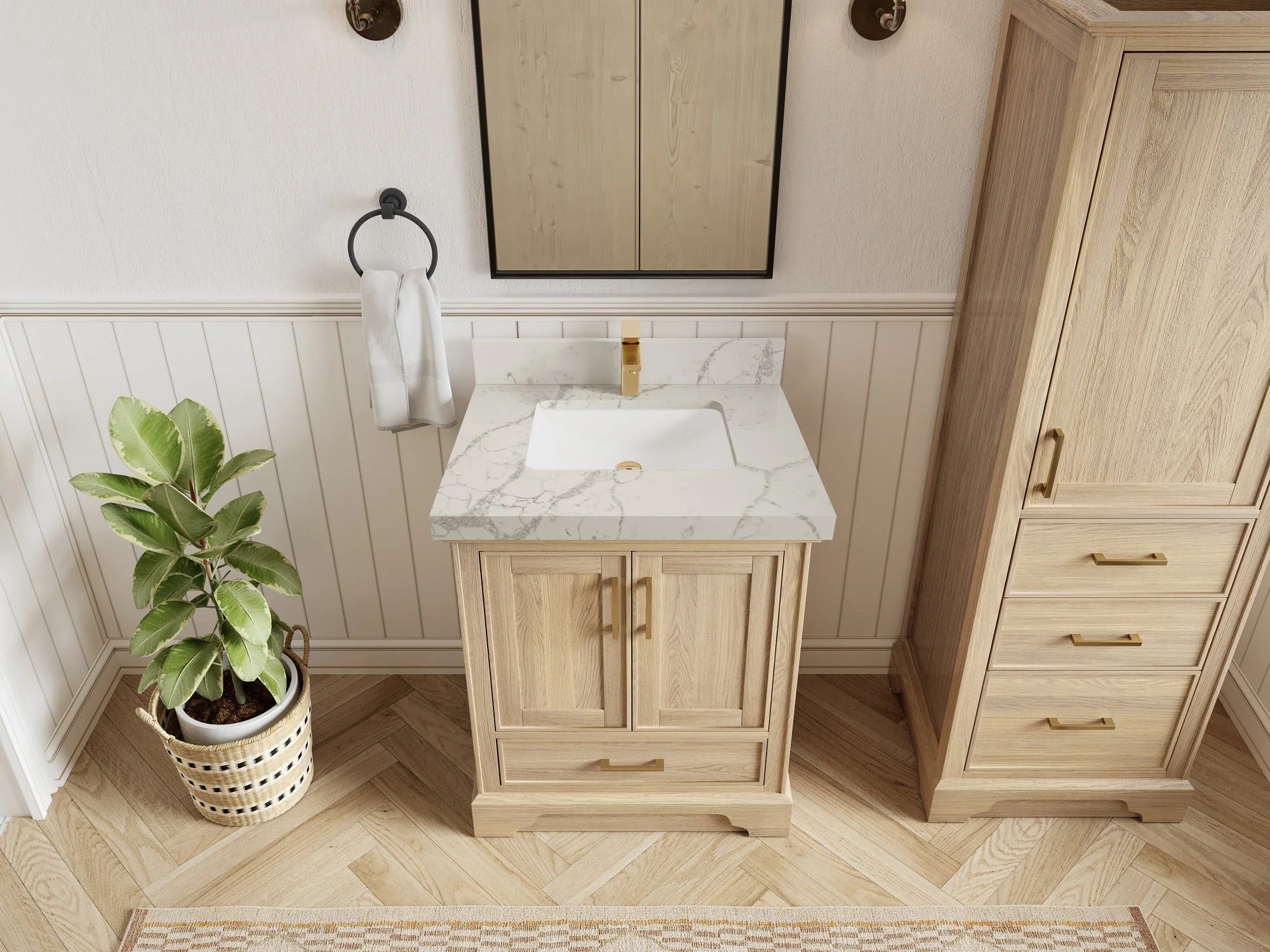 Charlotte White Oak 30 in. W x 22 in. D Single Sink Bathroom Vanity - Image 37