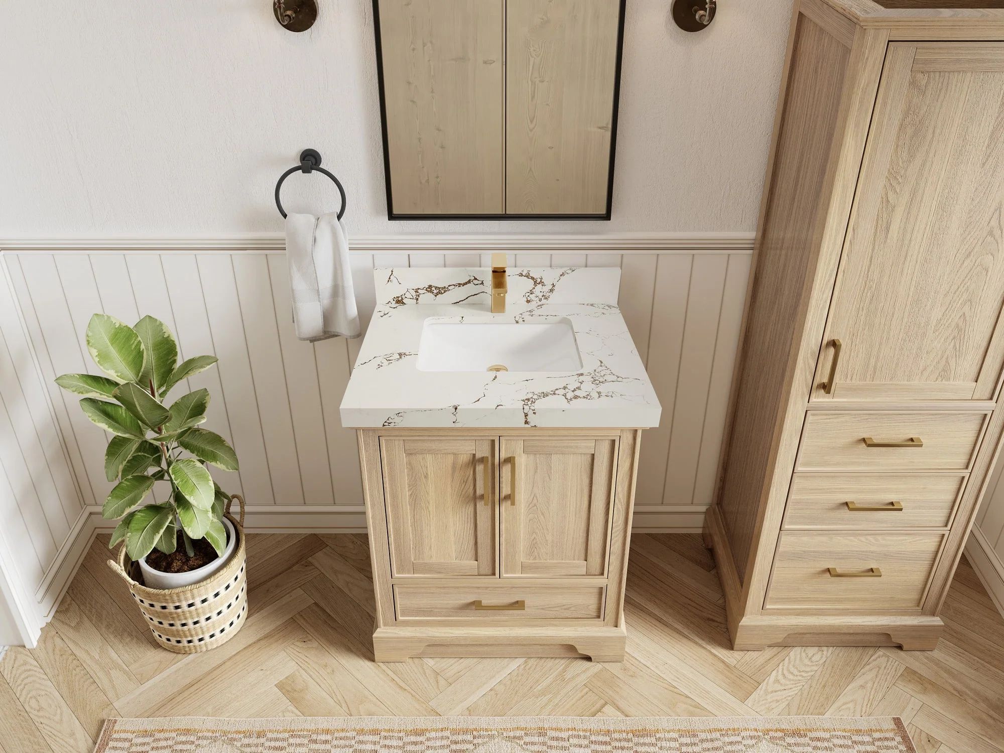 Charlotte White Oak 30 in. W x 22 in. D Single Sink Bathroom Vanity - Image 39