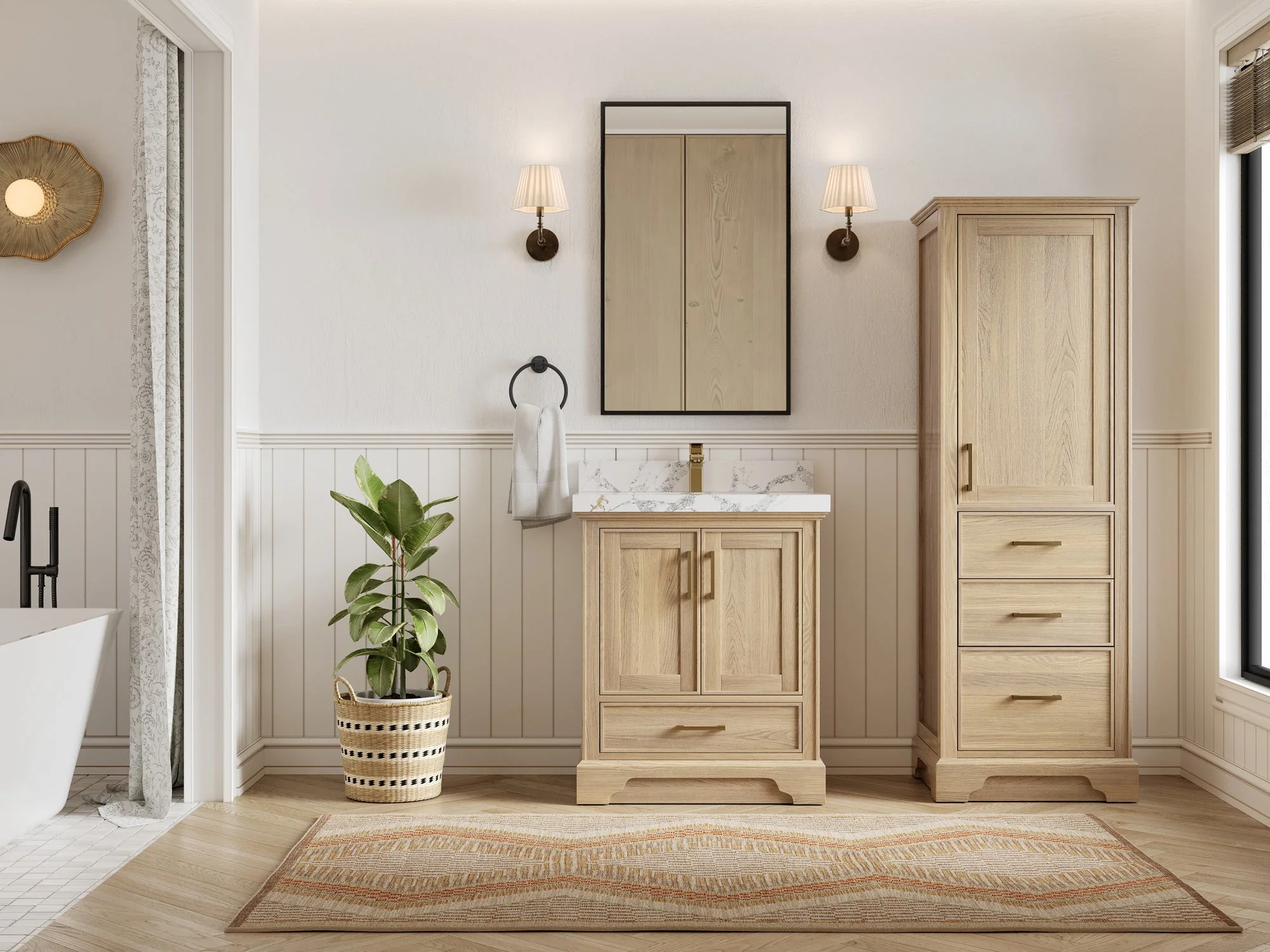 Charlotte White Oak 30 in. W x 22 in. D Single Sink Bathroom Vanity - Image 4