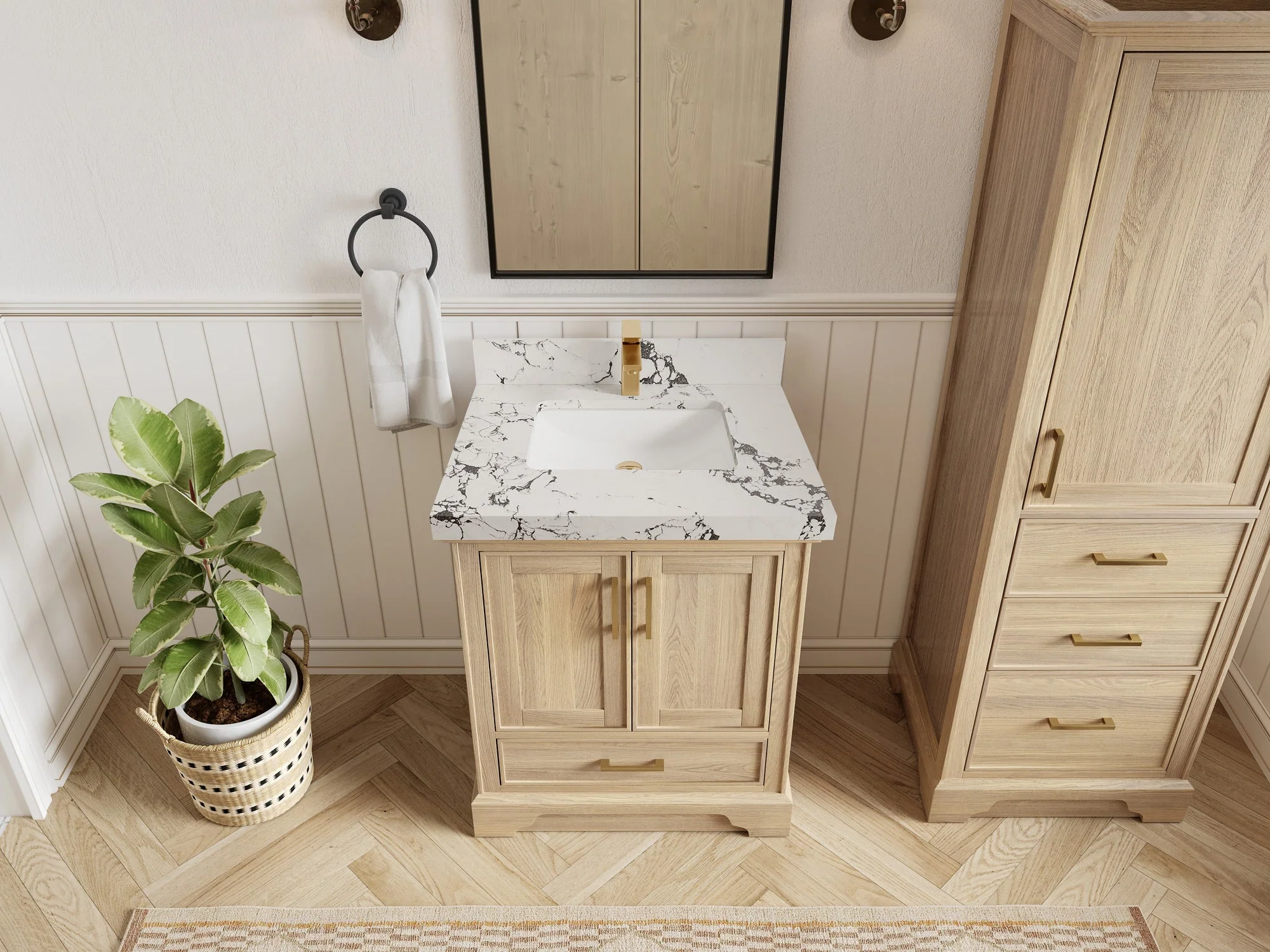 Charlotte White Oak 30 in. W x 22 in. D Single Sink Bathroom Vanity - Image 43