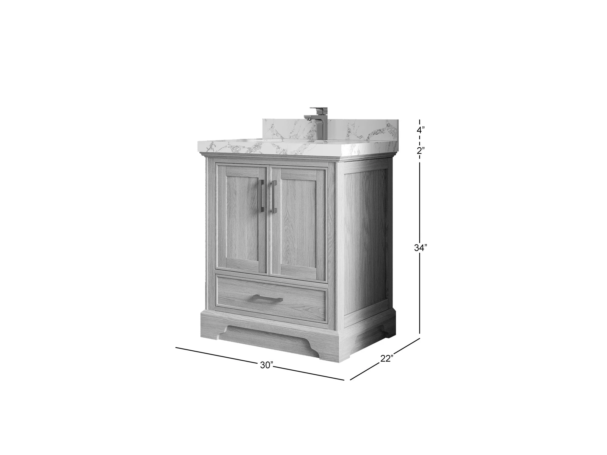 Charlotte White Oak 30 in. W x 22 in. D Single Sink Bathroom Vanity - Image 5