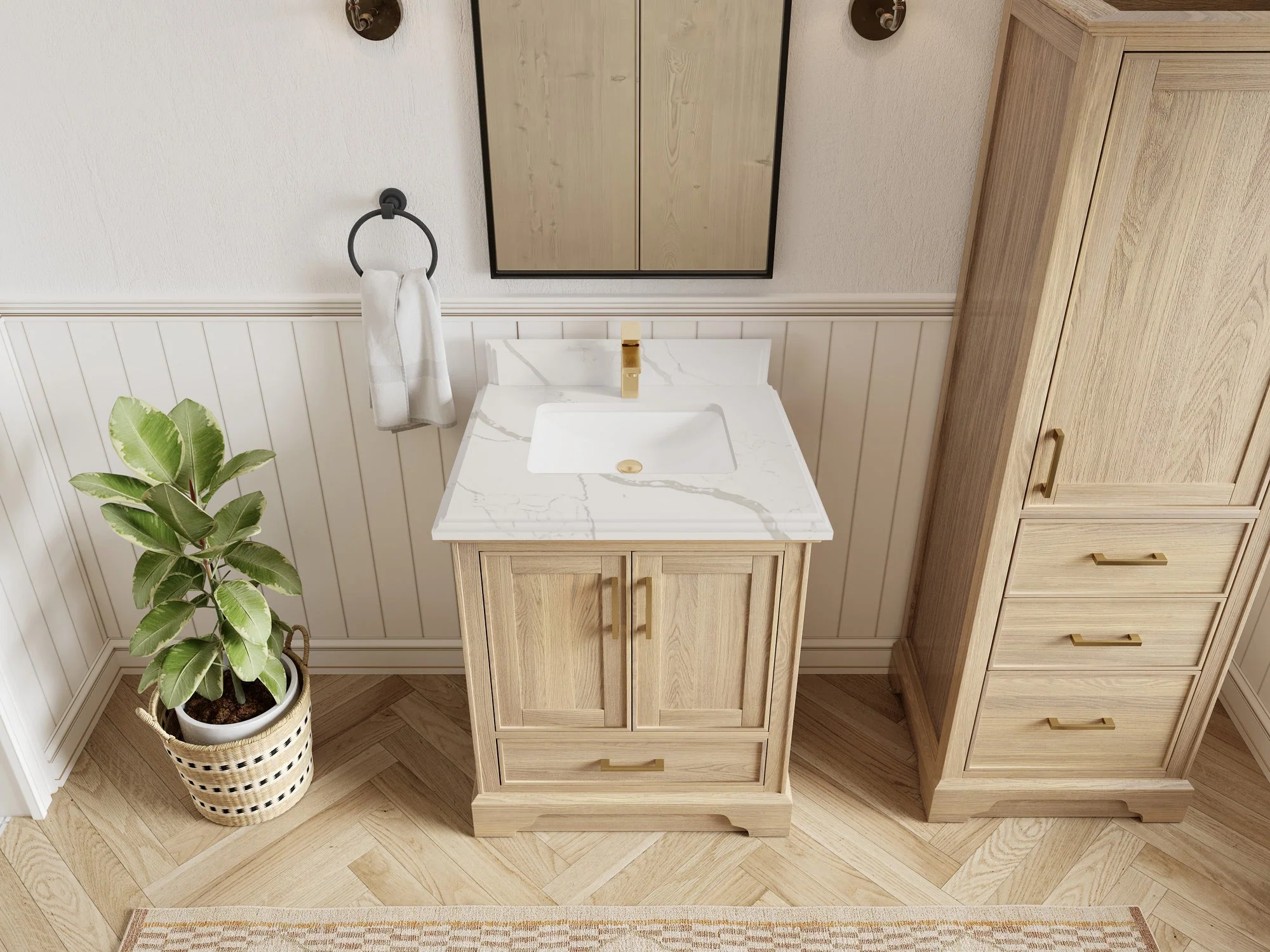 Charlotte White Oak 30 in. W x 22 in. D Single Sink Bathroom Vanity - Image 9