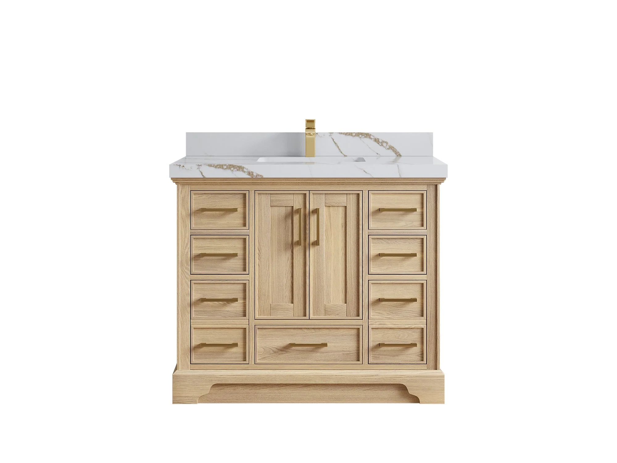 Charlotte White Oak 42 in. W x 22 in. D Single Sink Bathroom Vanity - Image 17